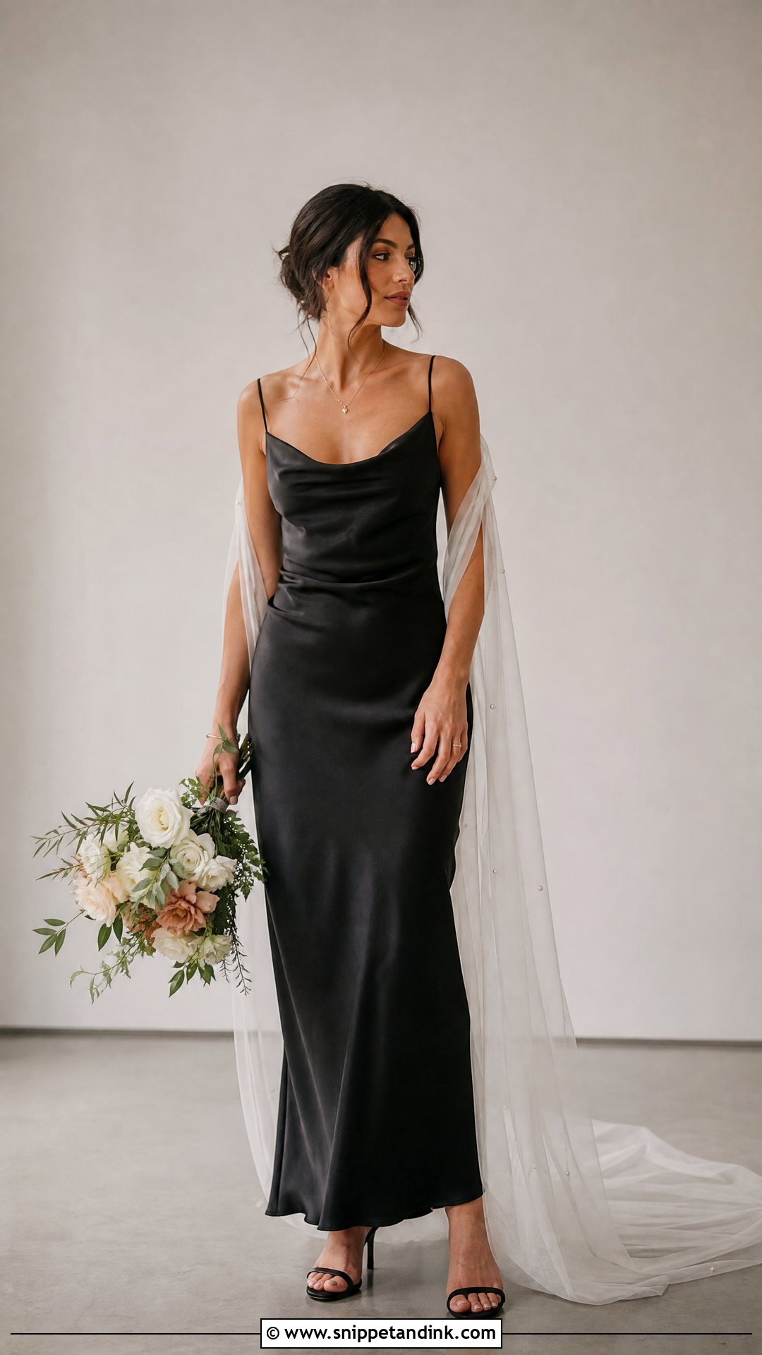 Black Slip Bridal Dress - Snippet and Ink - 30 Black Bridal Dresses