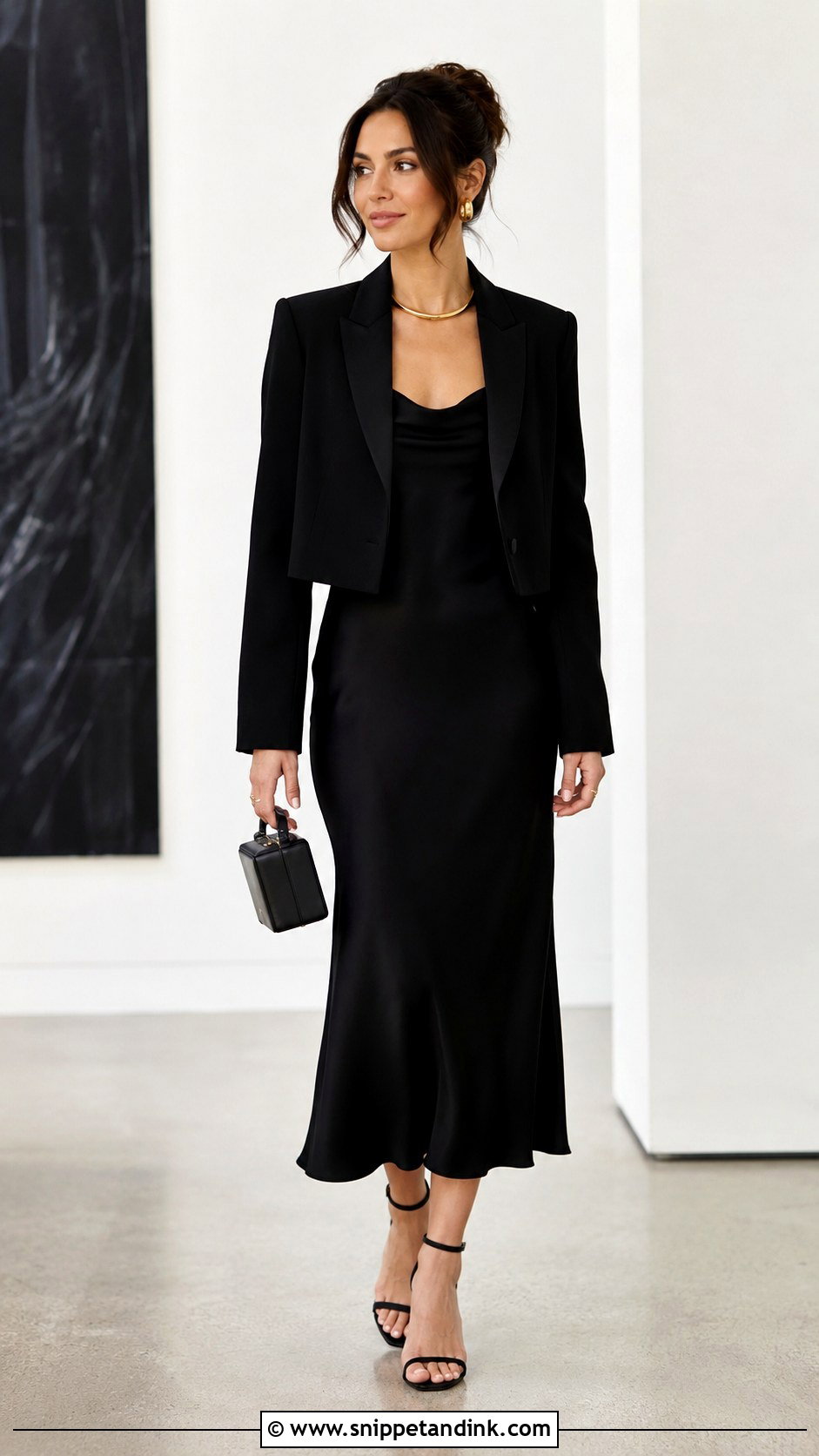 Black Slip Dress Wedding Outfit - Snippet and Ink - 25 Black Outfit for Wedding Ideas