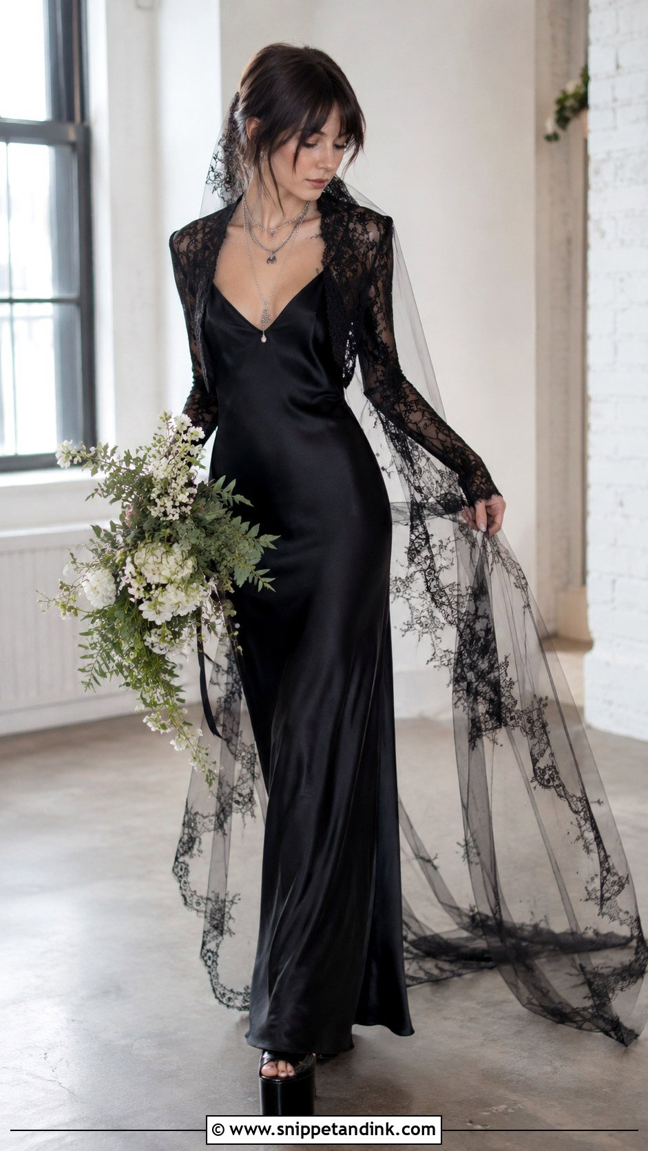 Black Slip Emo Wedding Dress - Snippet and Ink - 20 Emo Wedding Dresses