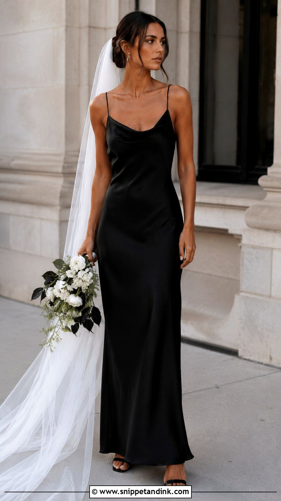 Black Slip Halloween Wedding Dress - Snippet and Ink - 25 Halloween Wedding Dresses
