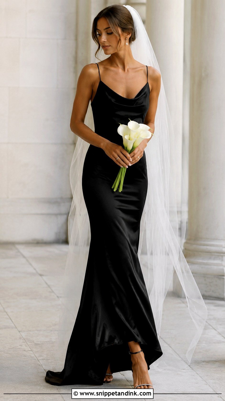 Black Slip Wedding Dress - Snippet and Ink - 30 Black Wedding Dress Ideas