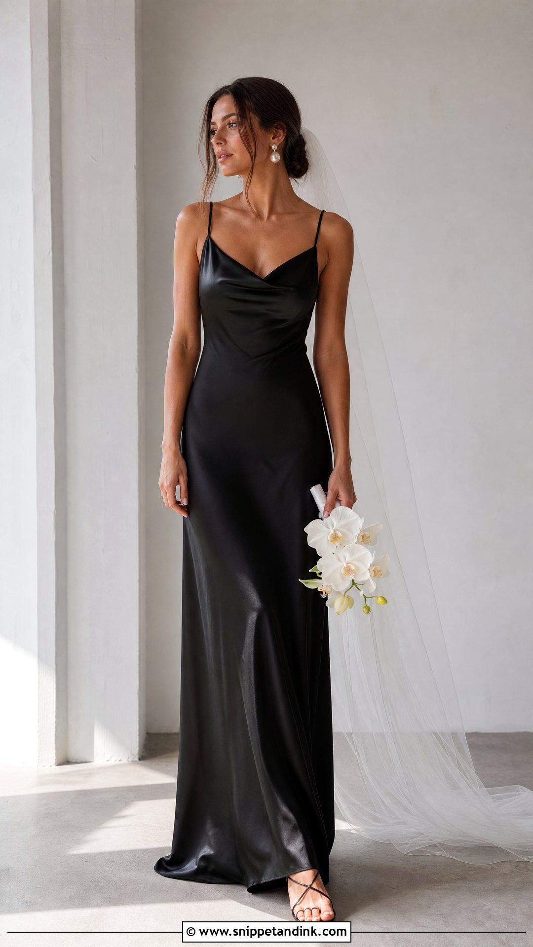 Black Slip Wedding Dress - Snippet and Ink - 30 Elegant Black Wedding Dress Ideas