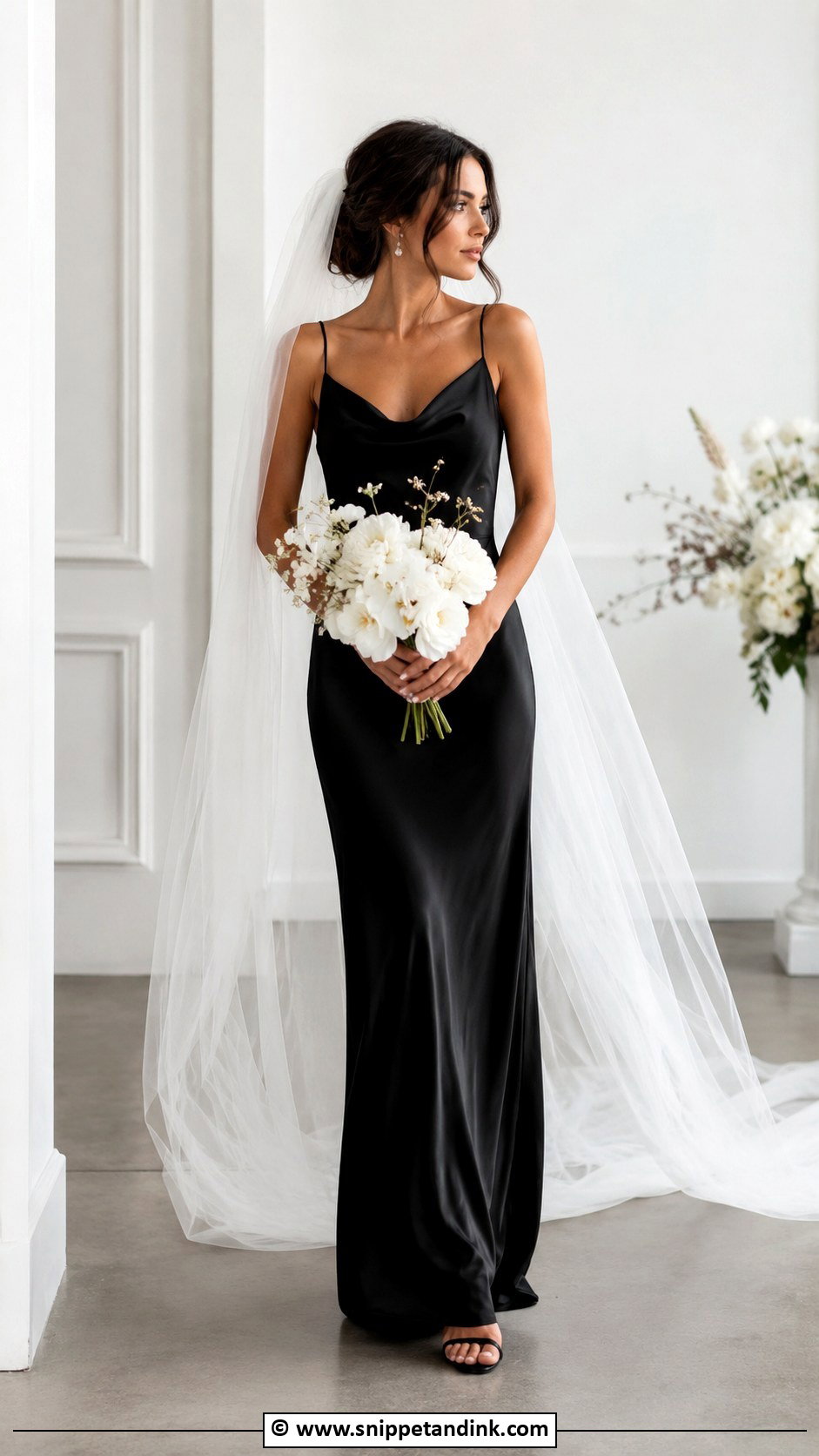 Black Slip Wedding Dress - Snippet and Ink - 25 Dark Wedding Dress Ideas