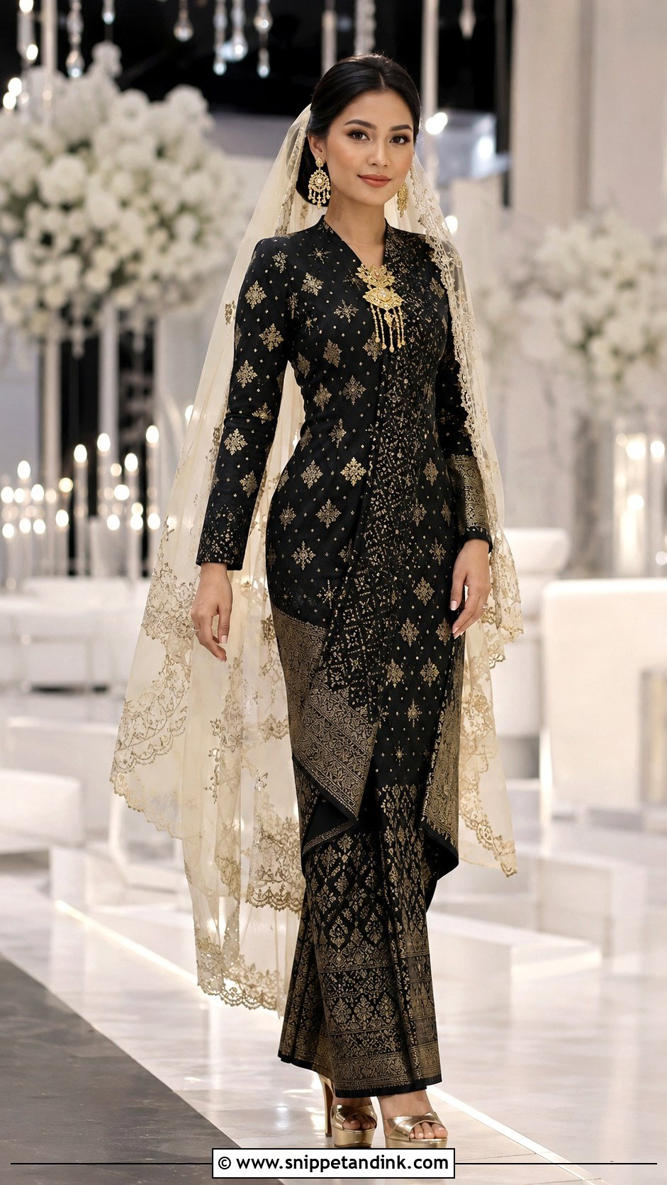 Black Songket Wedding Dress - Snippet and Ink - 30 Songket Wedding Dress Ideas