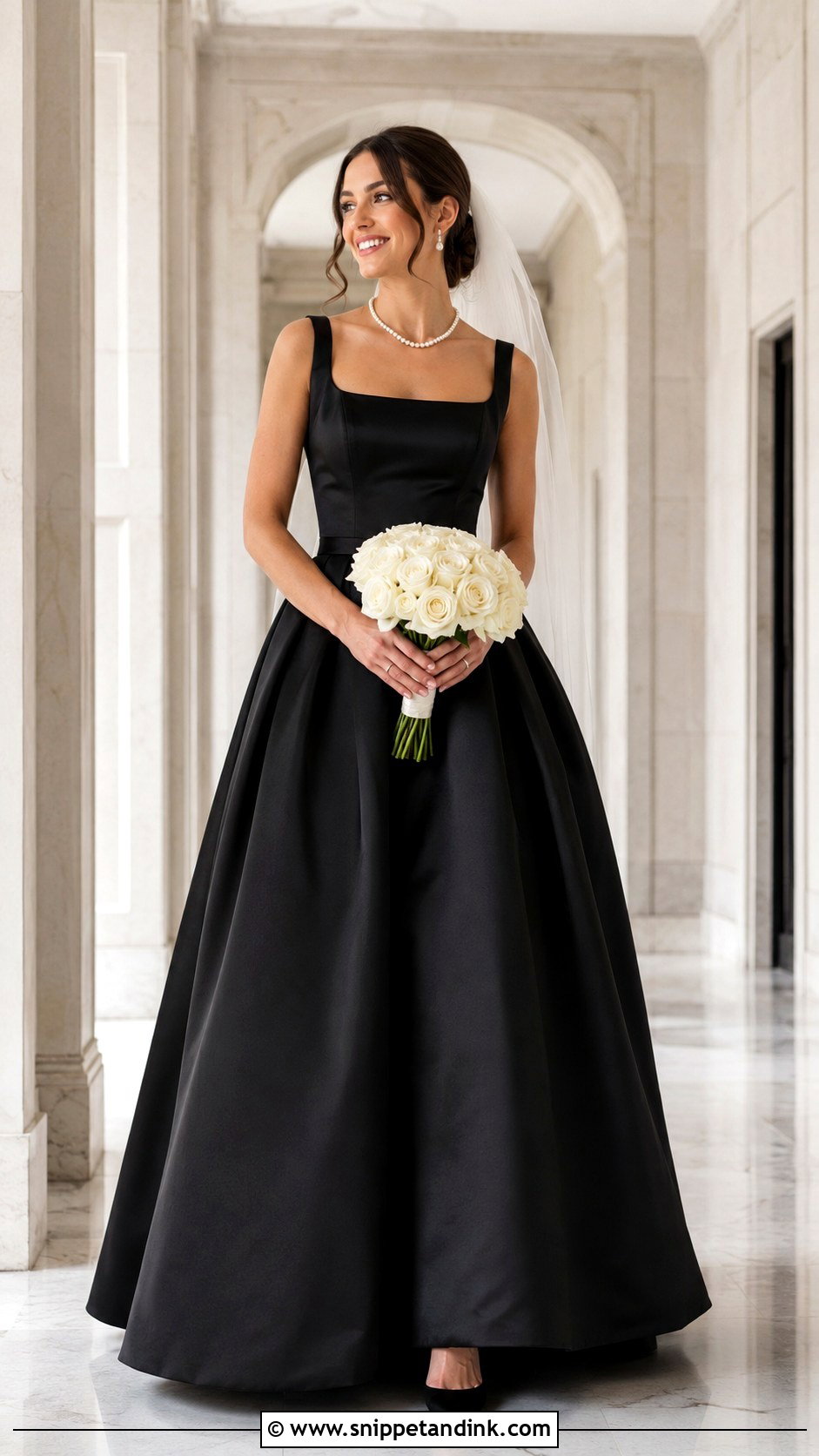 Black Square Neck Ball Gown Wedding Dress - Snippet and Ink - 20 Black Ball Gown Wedding Dress Ideas