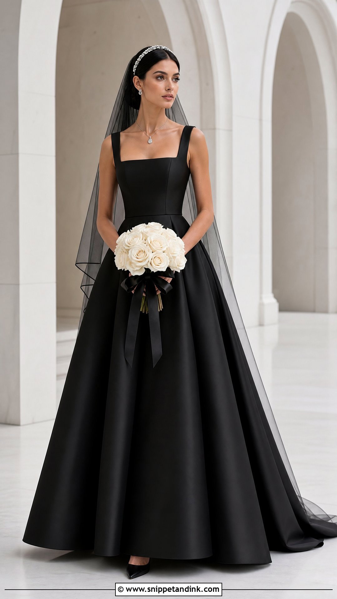 Black Square Neck Princess Wedding Dress - Snippet and Ink - 20 Princess Wedding Dresses Black