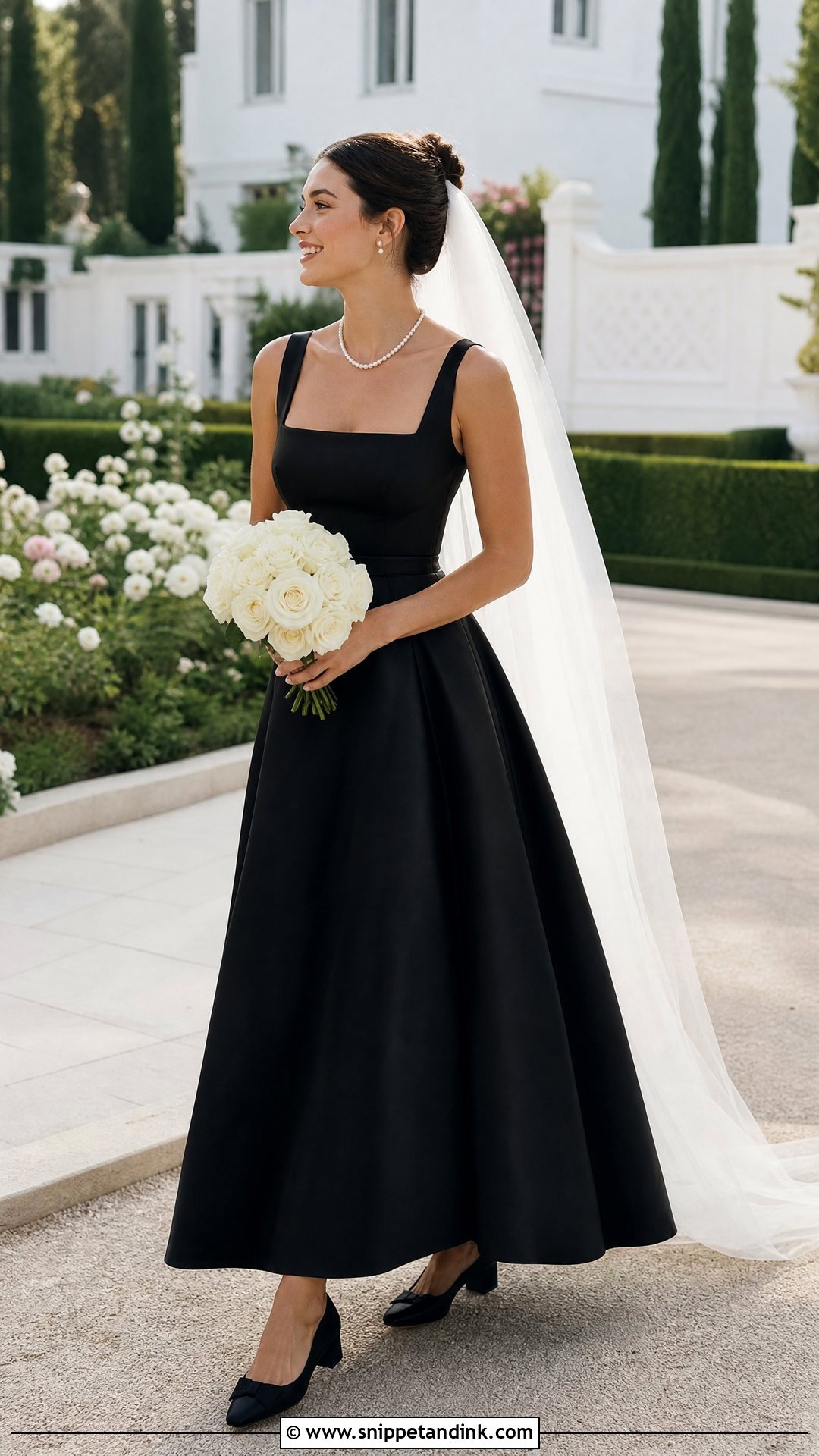 Black Square Neck Wedding Dress - Snippet and Ink - 25 Simple Black Wedding Dress Ideas