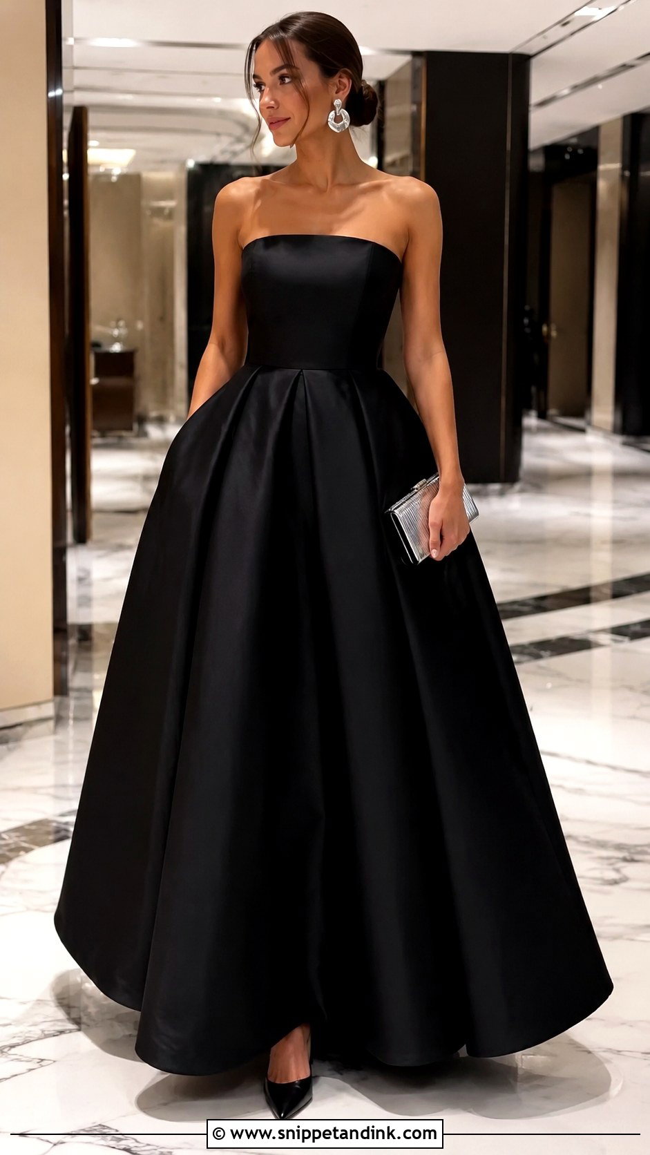 Black Strapless Balloon Gown - Snippet and Ink - 20 Balloon Gown Ideas