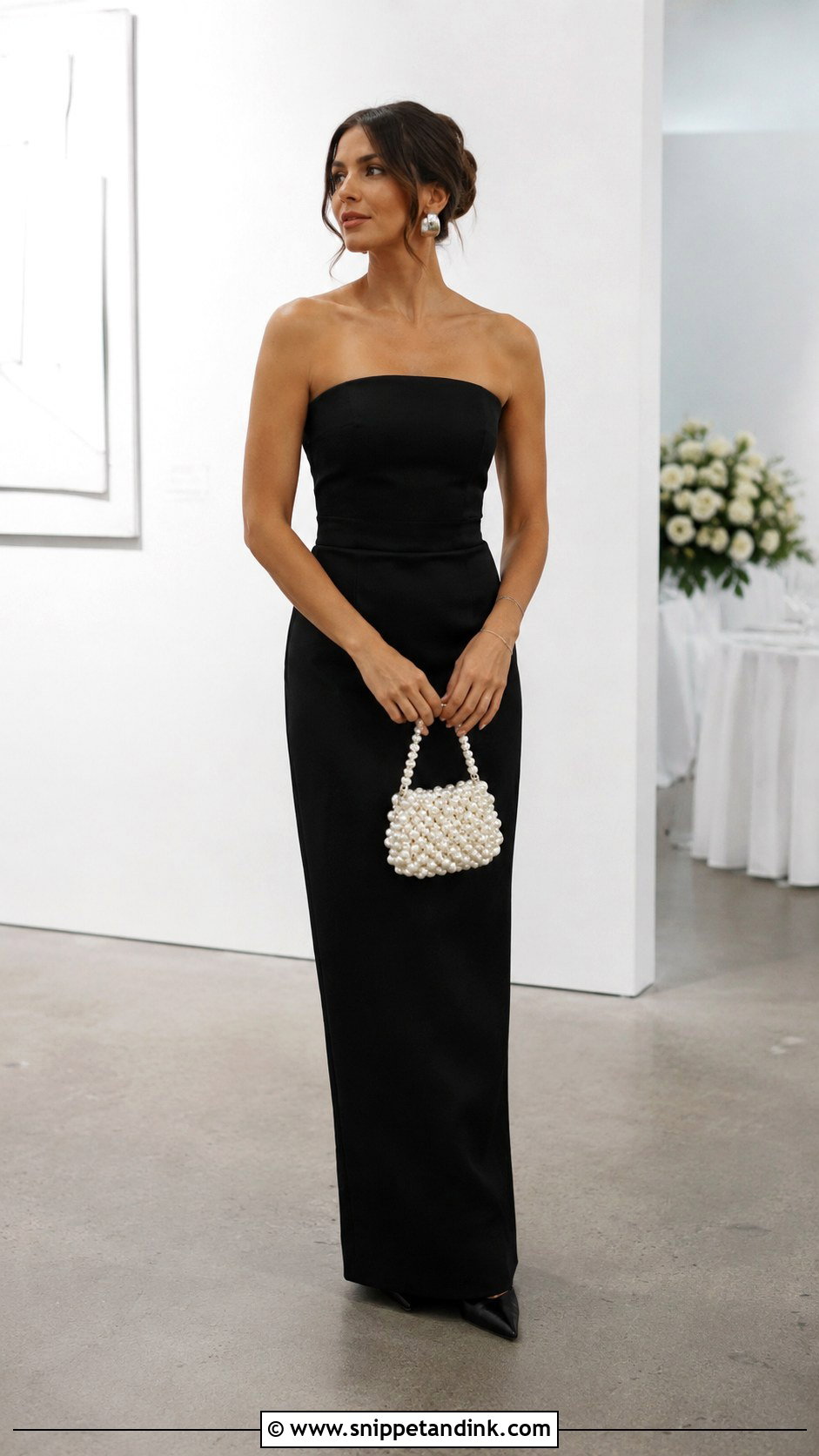 Black Strapless Column Bridal Party Dress - Snippet and Ink - 20 Bridal Party Black Dresses