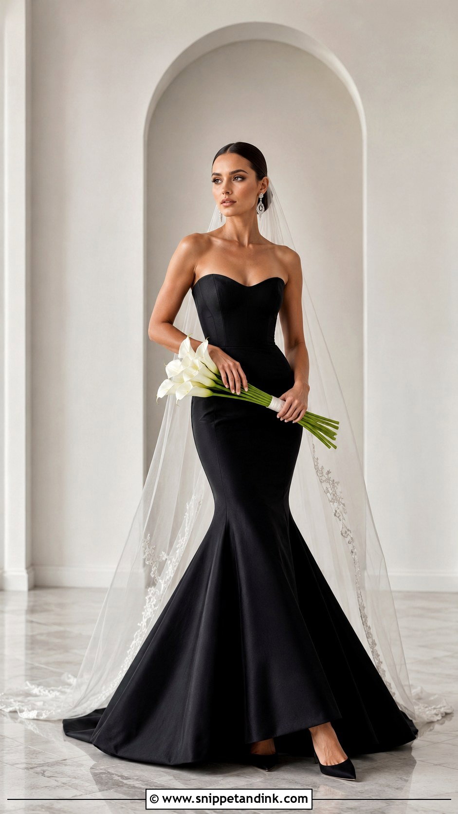 Black Strapless Mermaid Wedding Dress - Snippet and Ink - 20 Classy Black Wedding Dress Ideas