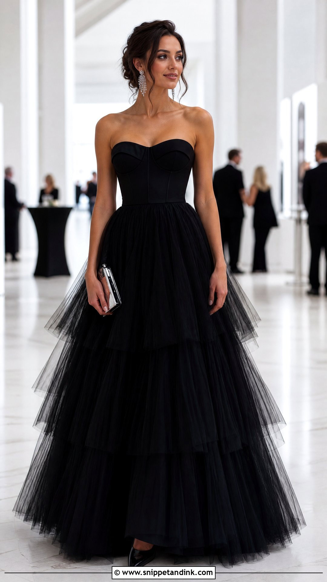 Black Strapless Tulle Gown - Snippet and Ink - 20 Tulle Gowns