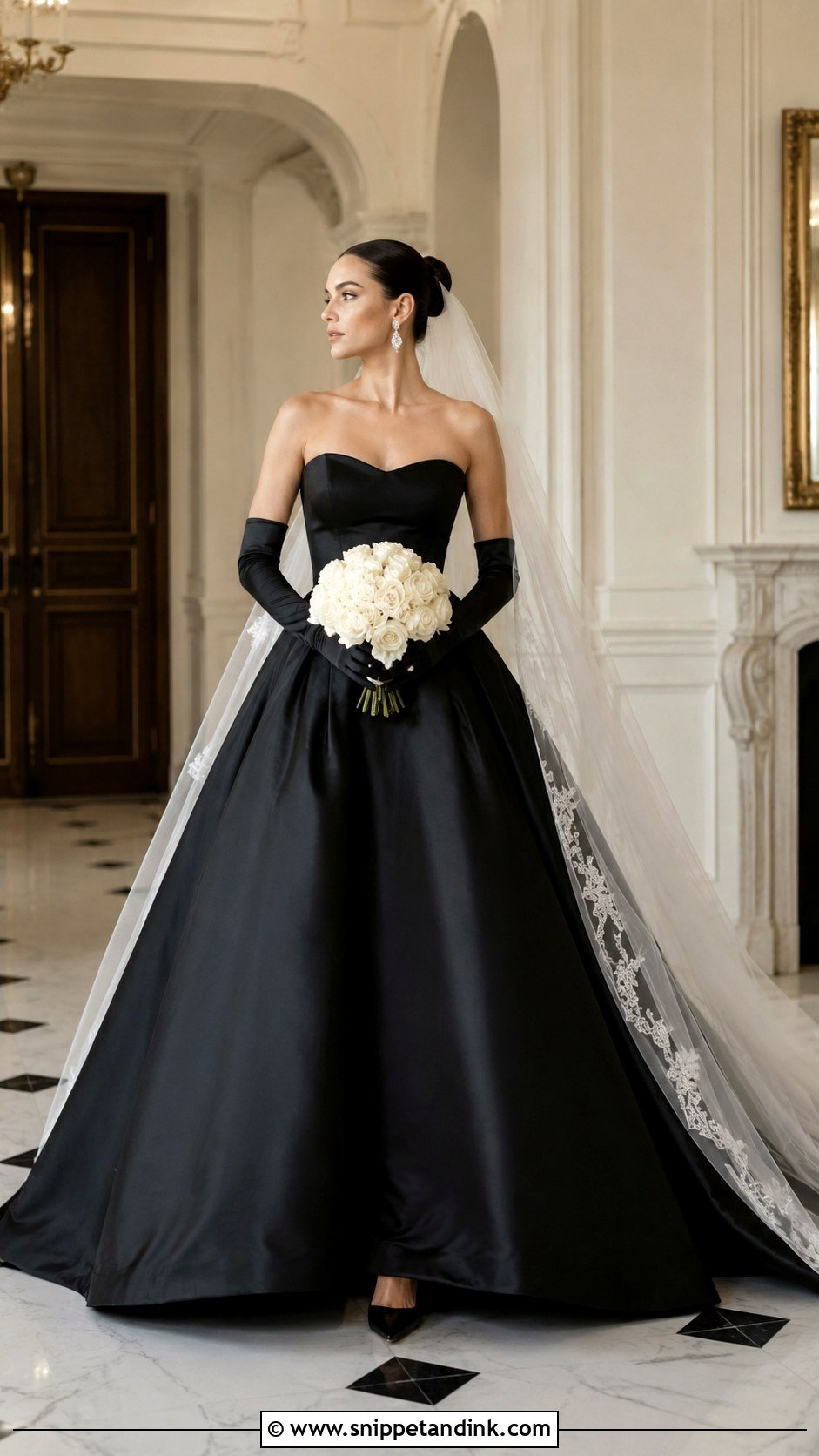 Black Strapless Wedding Ball Gown - Snippet and Ink - 20 Black Wedding Gowns the Bride