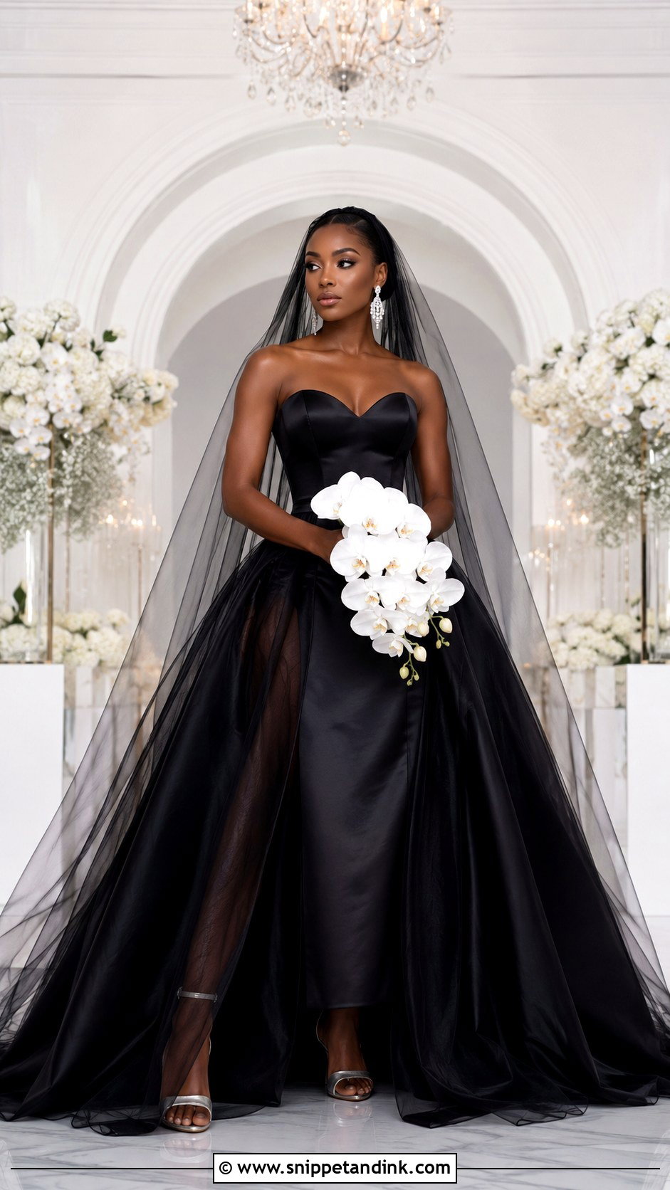 Black Strapless Wedding Dress - Snippet and Ink - 20 Black Bride Dress Ideas