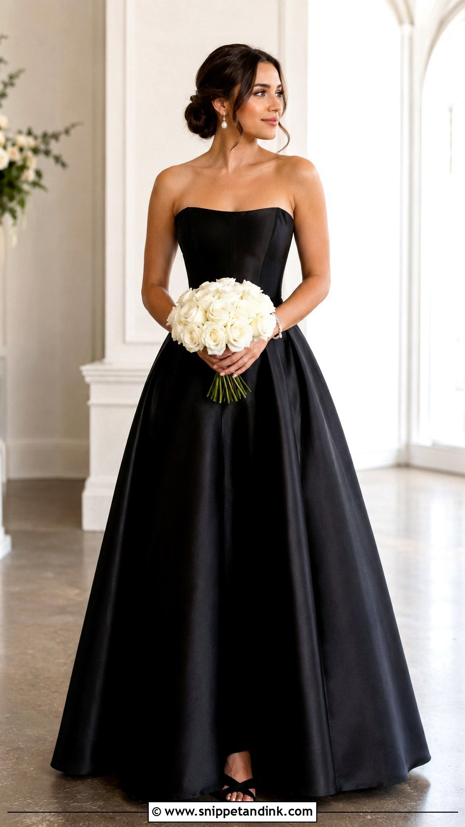 Black Strapless Wedding Dress - Snippet and Ink - 30 Elegant Black Wedding Dress Ideas
