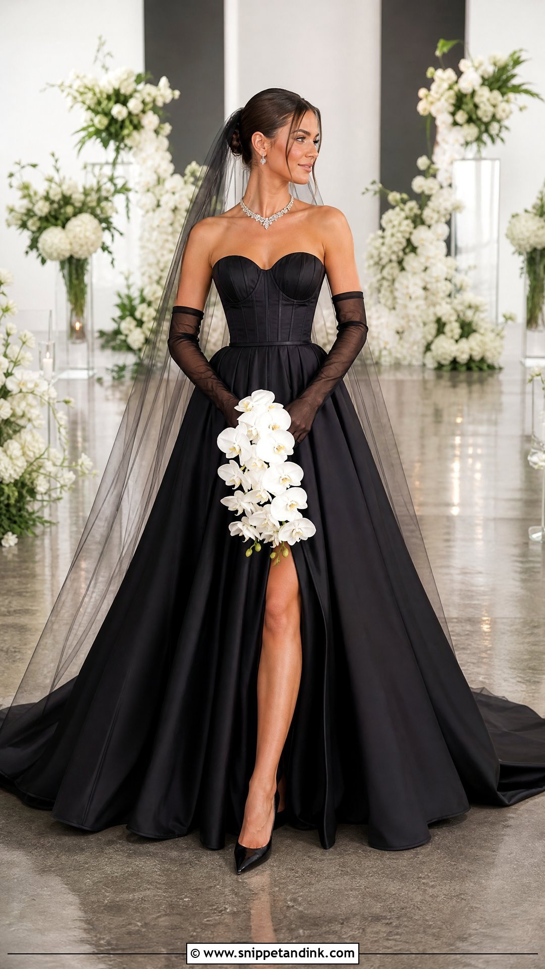 Black Strapless Wedding Gown Bride - Snippet and Ink - 20 Bride in Black Ideas