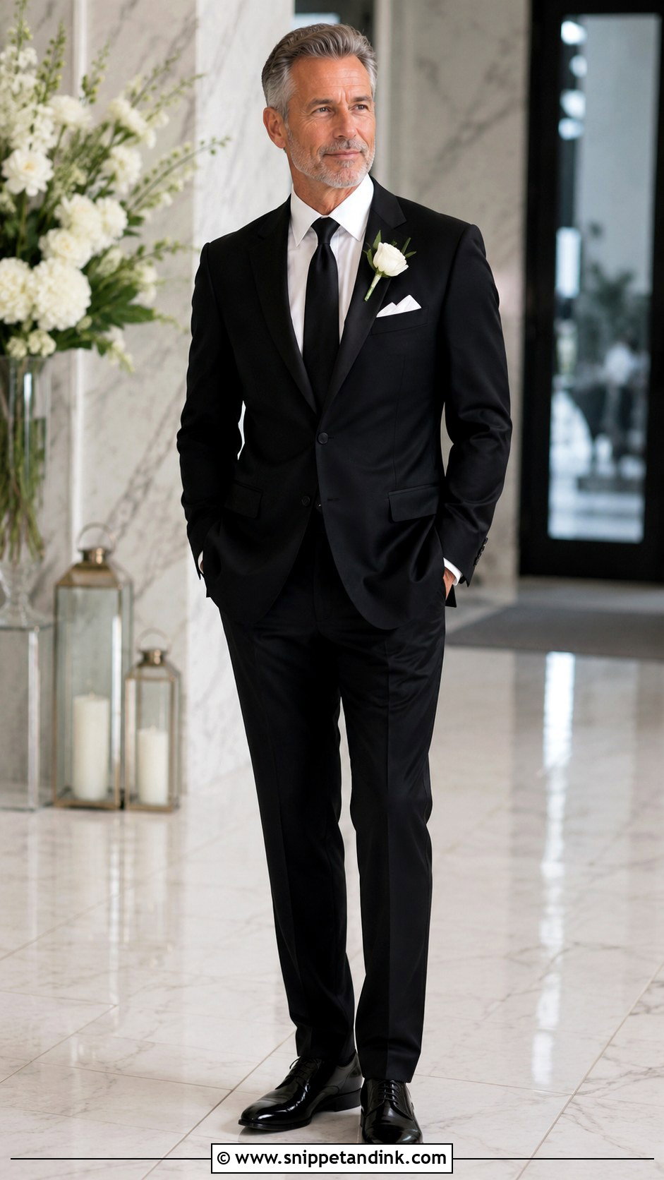 Black Suit Father Of The Bride Outfit - Snippet and Ink - 30 Father of the Bride Outfit Ideas
