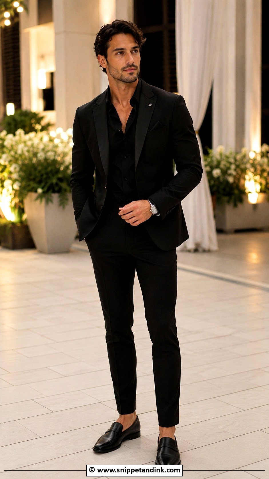 Black Suit With Black Shirt - Snippet and Ink - 30 Black Suit Wedding Ideas
