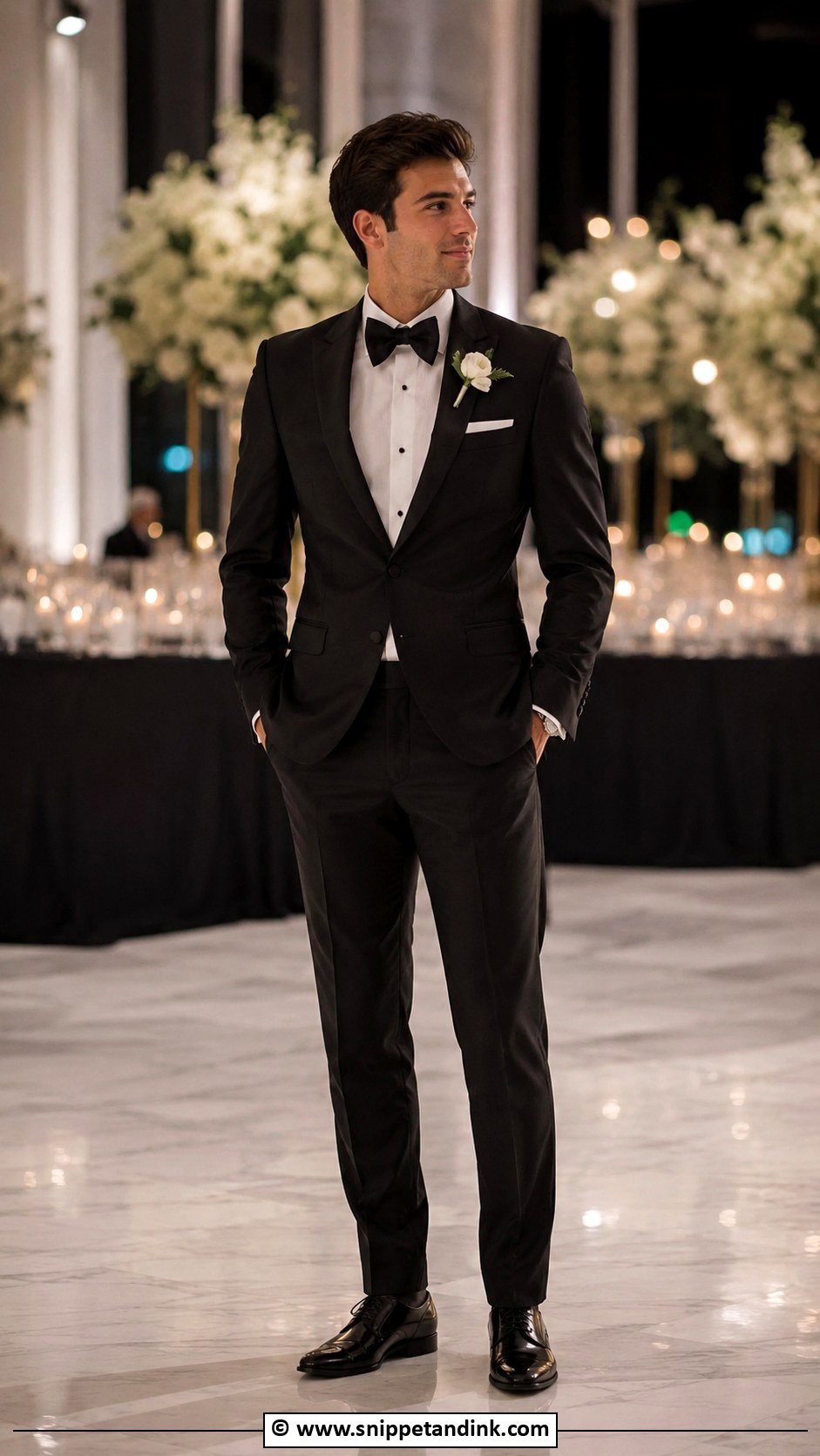 Black Suit With Bow Tie - Snippet and Ink - 30 Black Suit Wedding Ideas