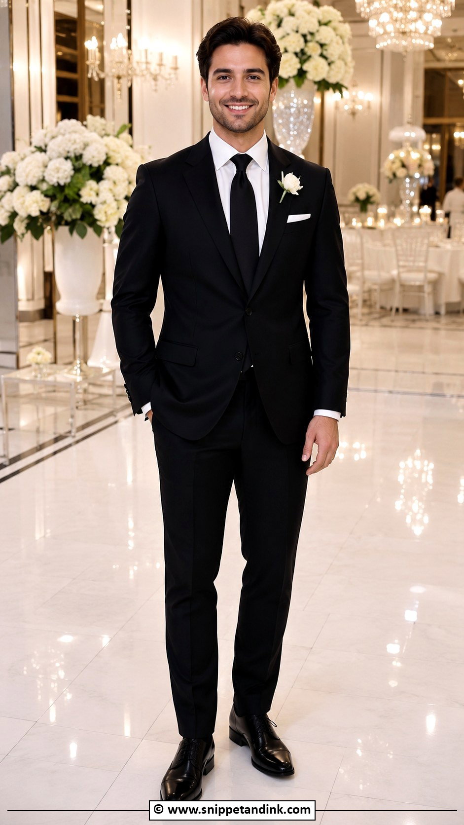 Black Suit With Oxford Shoes - Snippet and Ink - 30 Black Suit Wedding Ideas