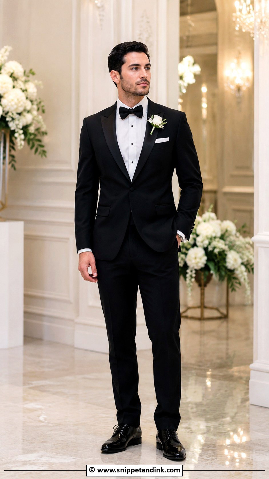 Black Suit With Satin Lapel - Snippet and Ink - 30 Black Suit Wedding Ideas