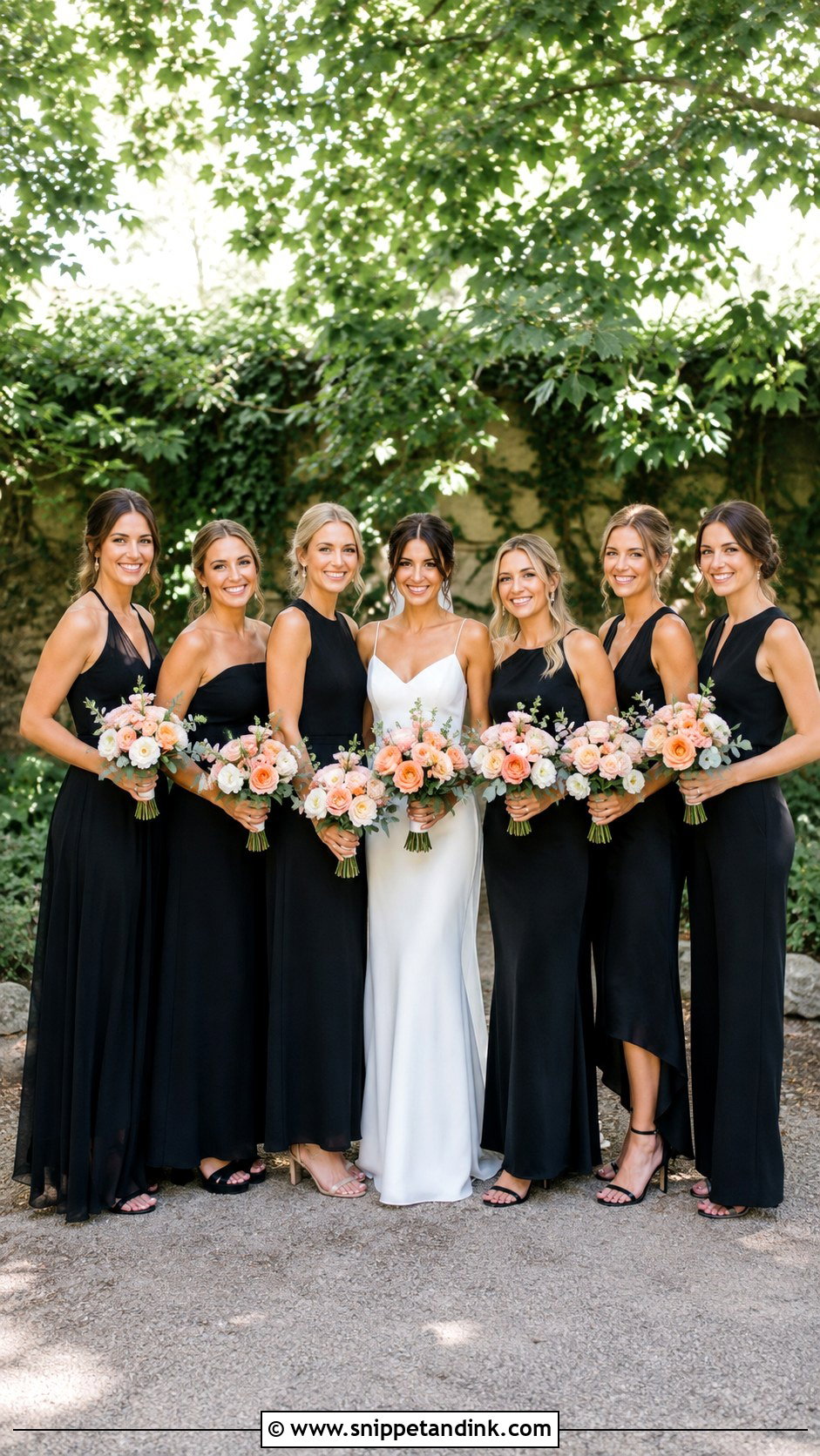 Black Summer Bridal Party Outfits - Snippet and Ink - 20 Bridal Party in Black Ideas
