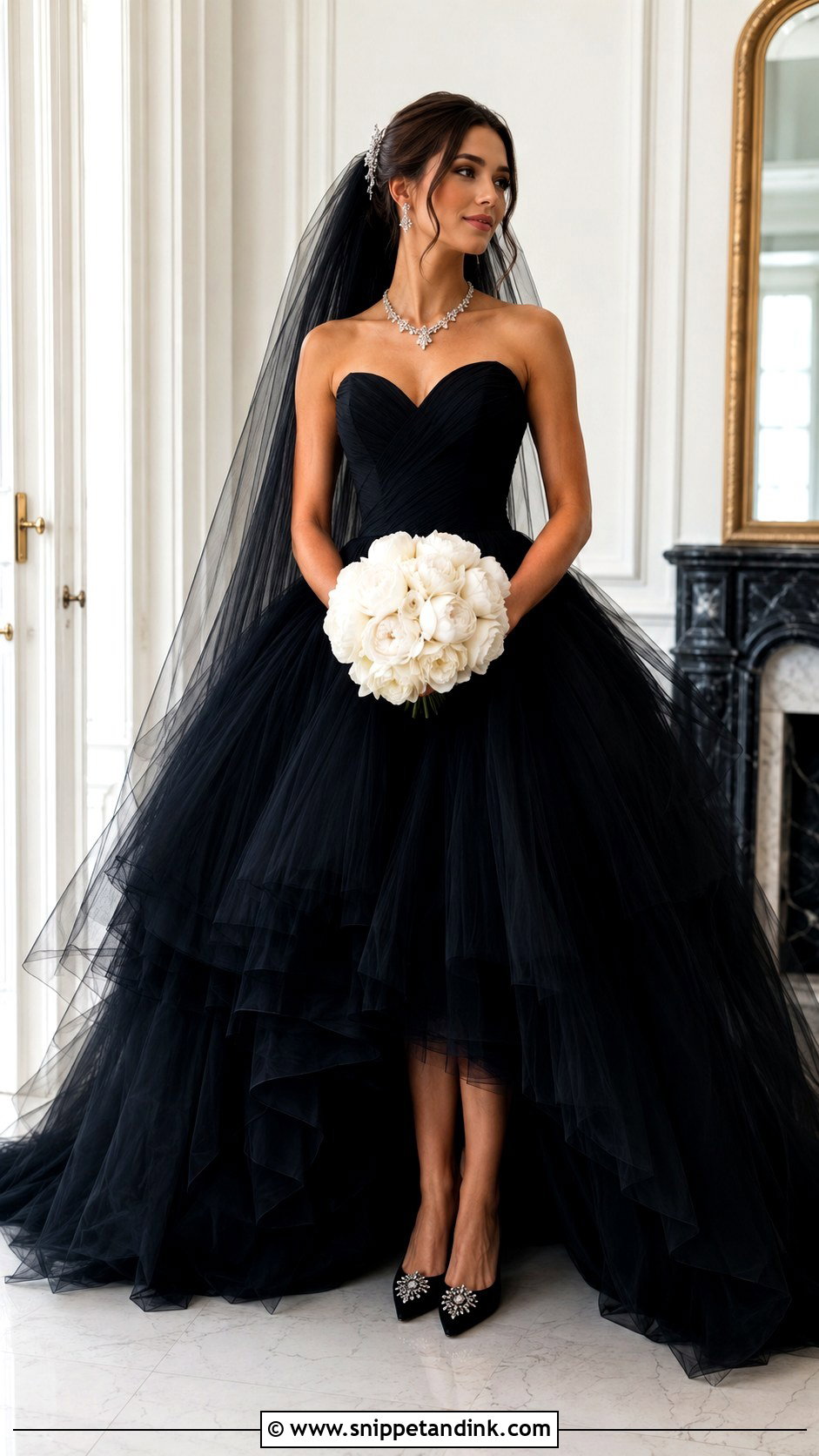 Black Sweetheart Neck Ball Gown Wedding Dress - Snippet and Ink - 20 Black Ball Gown Wedding Dress Ideas