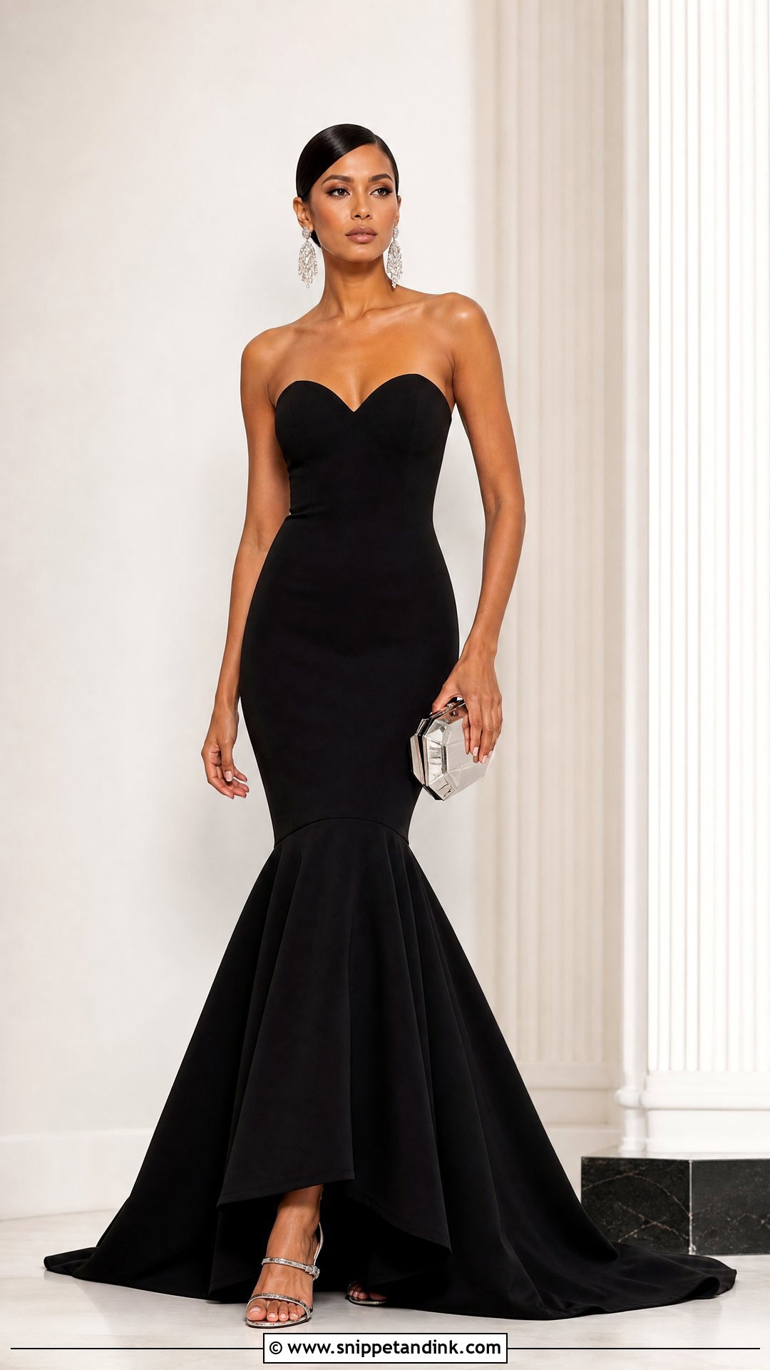 Black Sweetheart Neckline Mermaid Gown - Snippet and Ink - 20 Sweetheart Neckline Gown Ideas