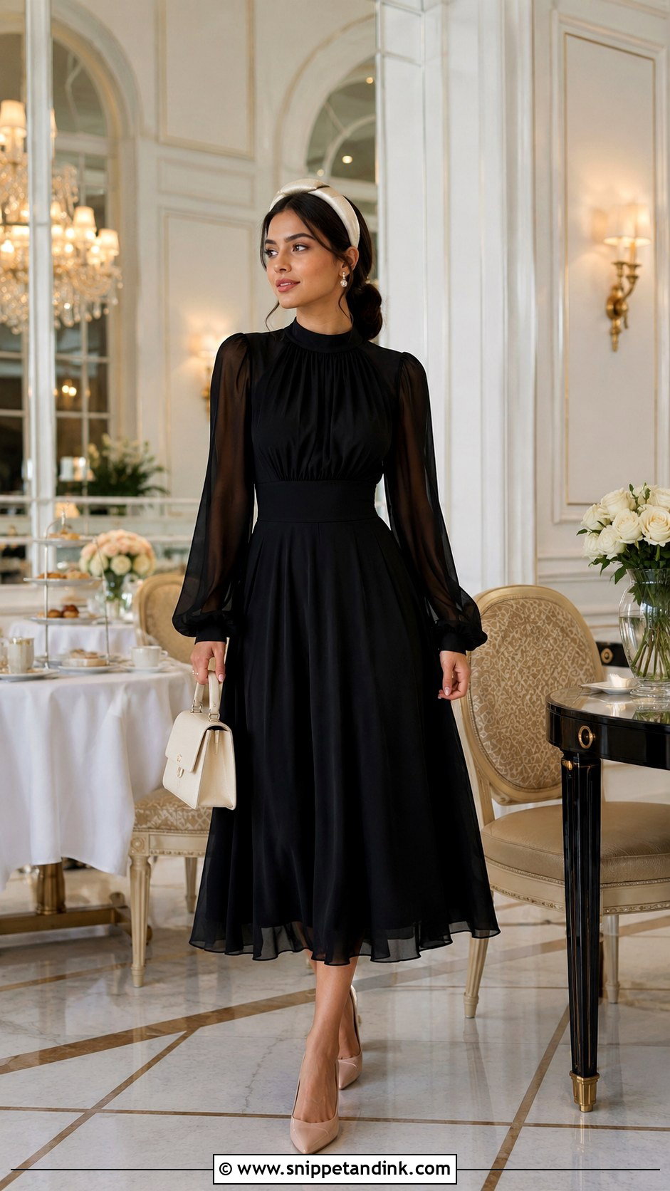 Black Tea Gown Outfit - Snippet and Ink - 20 Tea Gown Ideas