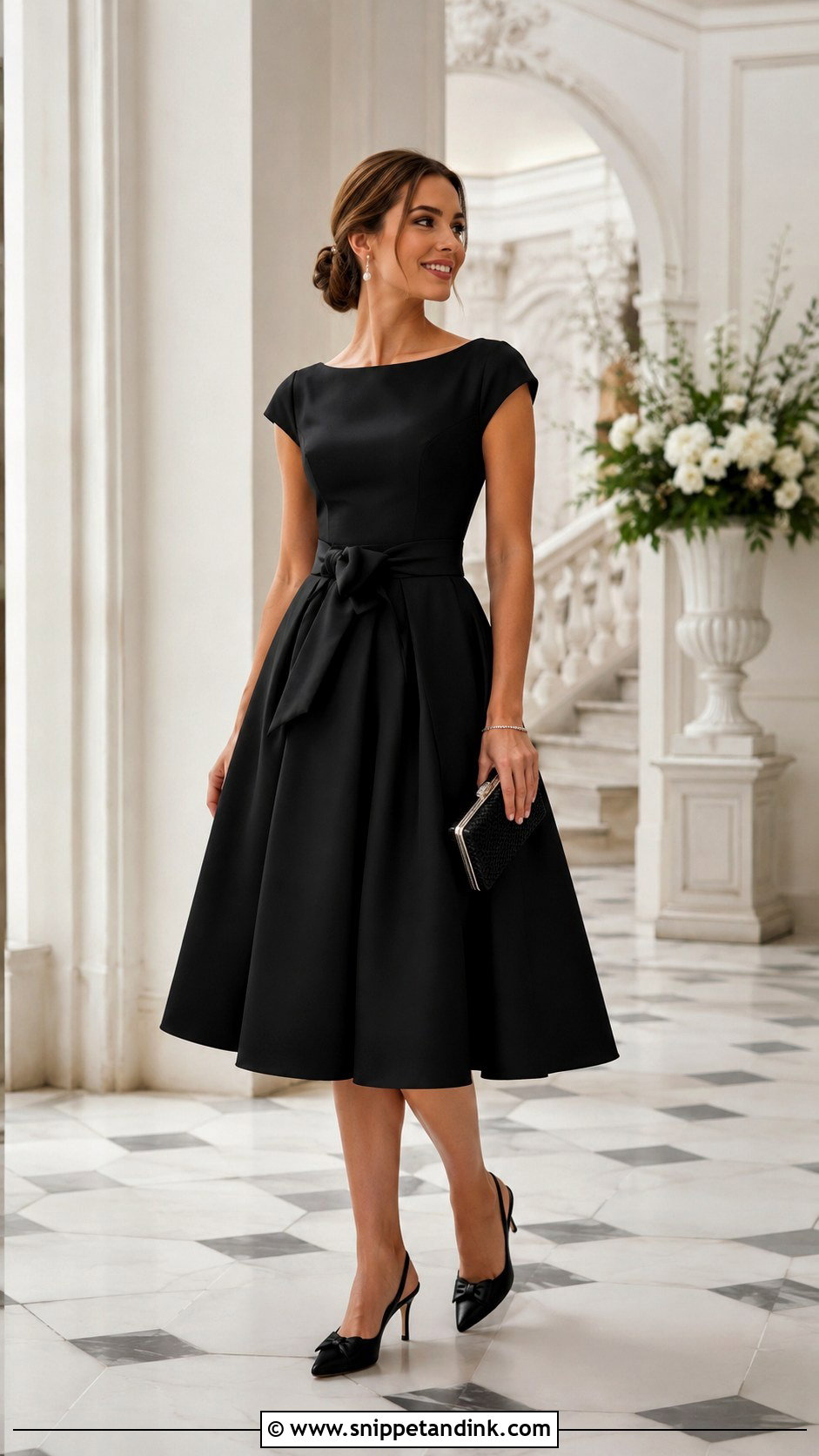 Black Tea Length Dress Outfit - Snippet and Ink - 25 Wedding Black Ideas