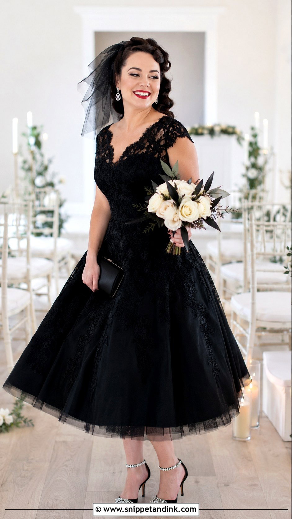 Black Tea Length Mavis Wedding Dress - Snippet and Ink - 20 Mavis Wedding Dress Ideas