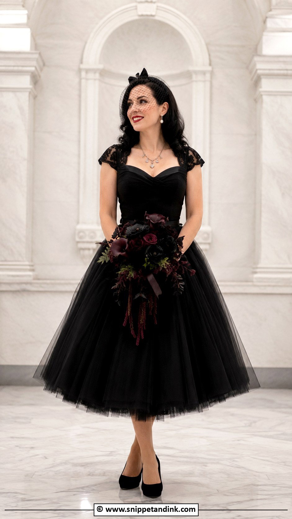 Black Tea Length Wedding Dress - Snippet and Ink - 25 Whimsigoth Wedding Dress Ideas