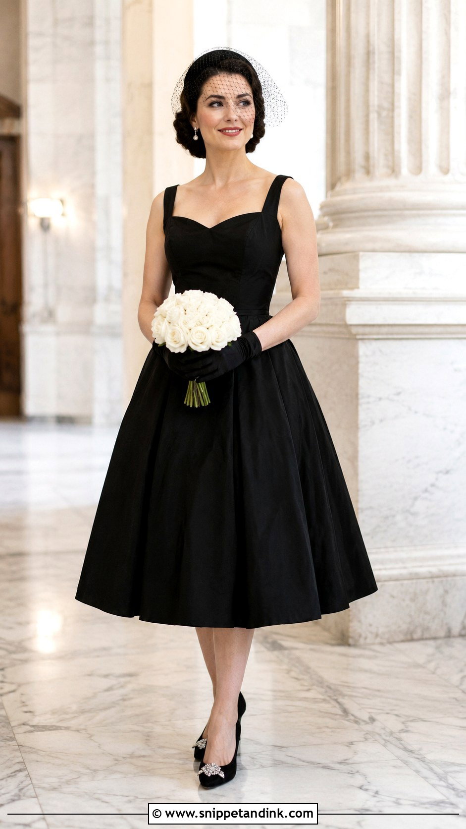 Black Tea Length Wedding Dress - Snippet and Ink - 20 Black Wedding Dress Wedding Ideas
