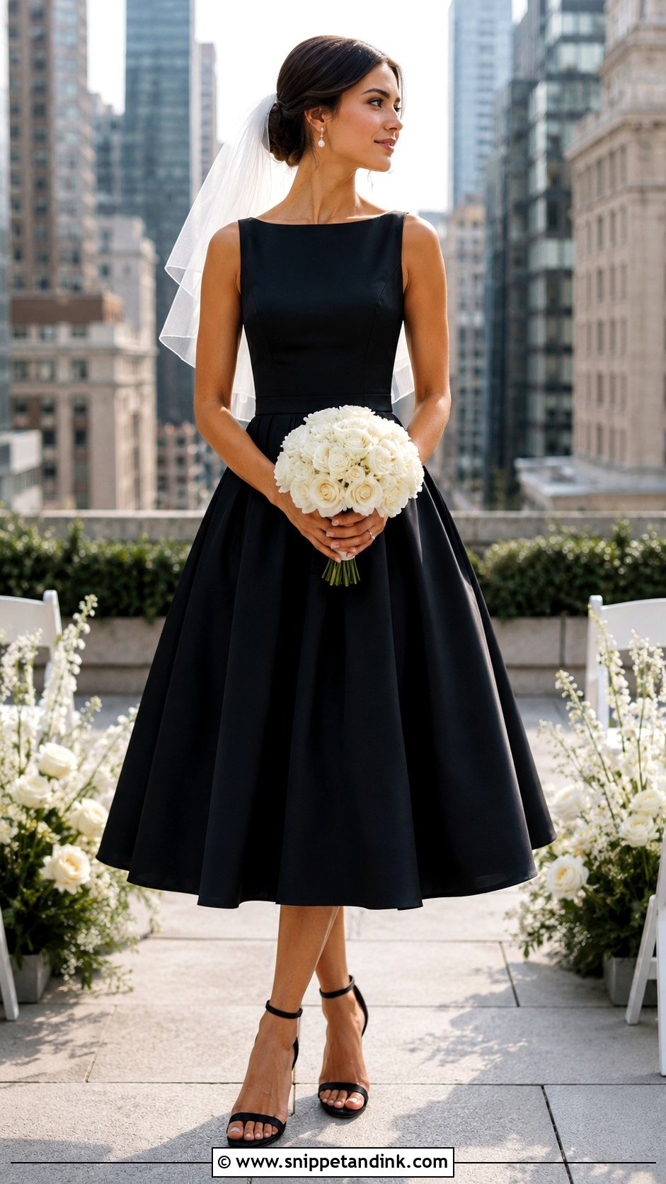 Black Tea Length Wedding Dress - Snippet and Ink - 25 Black Wedding Dress Aesthetic Ideas