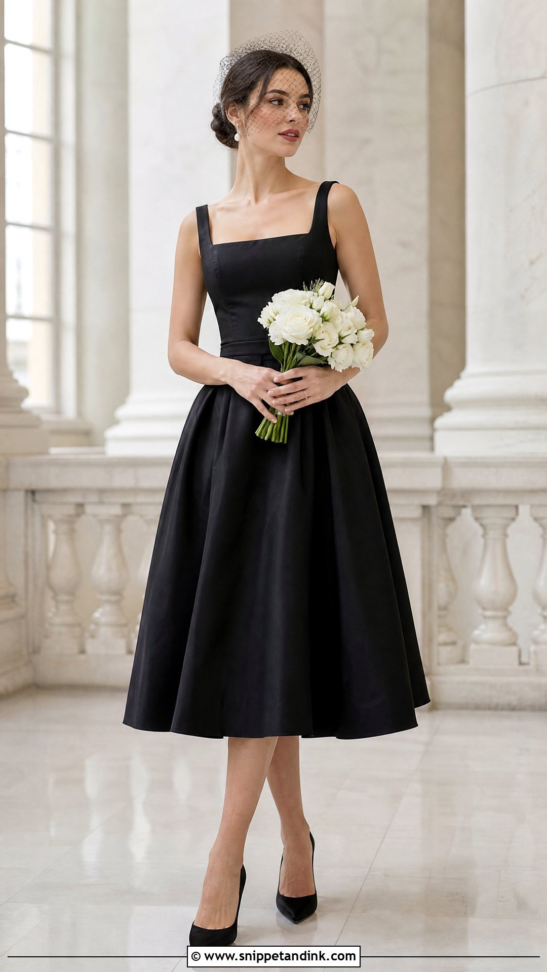 Black Tea Length Wedding Dress - Snippet and Ink - 25 Simple Black Wedding Dress Ideas