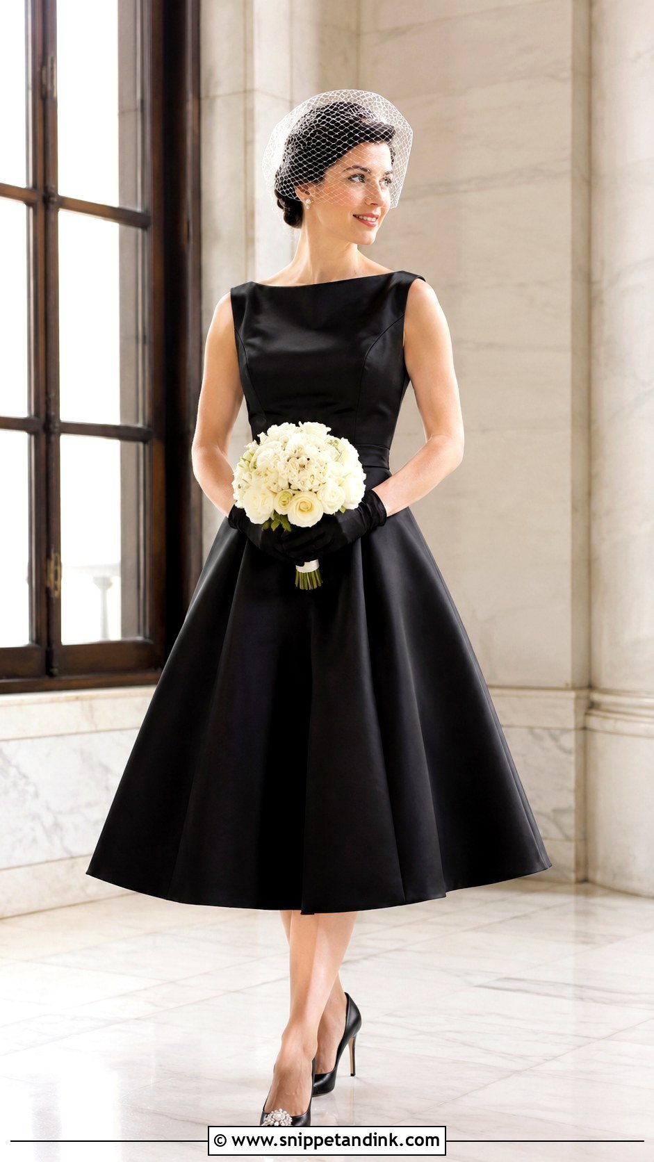 Black Tea Length Wedding Dress Bride - Snippet and Ink - 20 Bride in Black Ideas