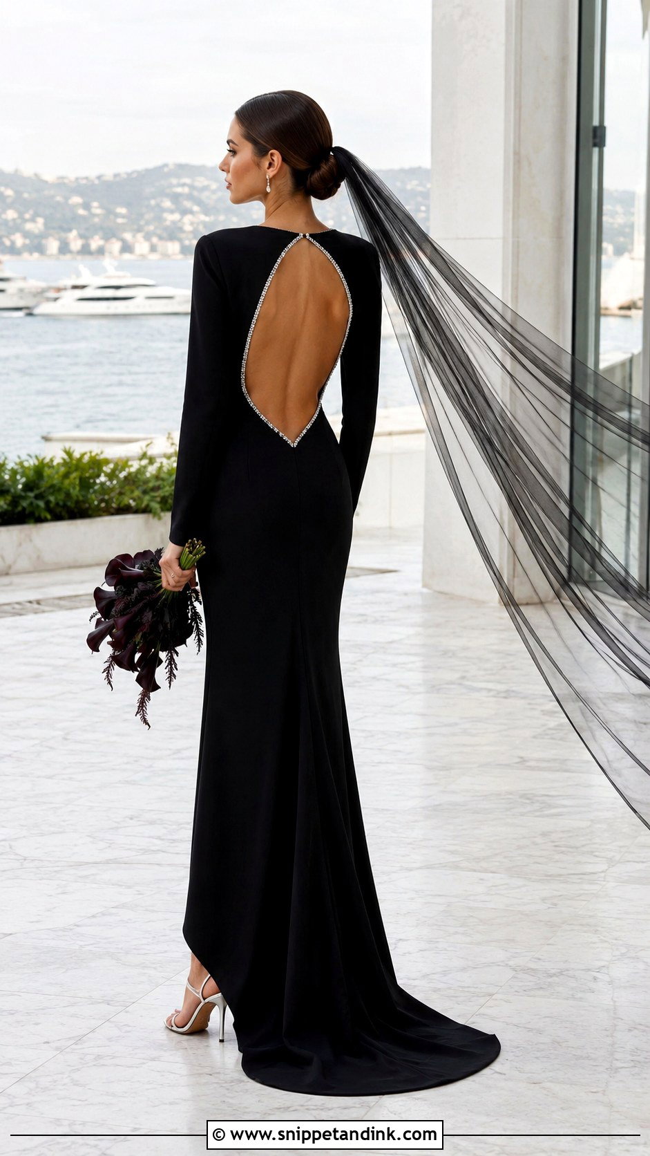 Black Tea Length Wedding Dress With Silver Petticoat - Snippet and Ink - 20 Black and Silver Wedding Dress Ideas