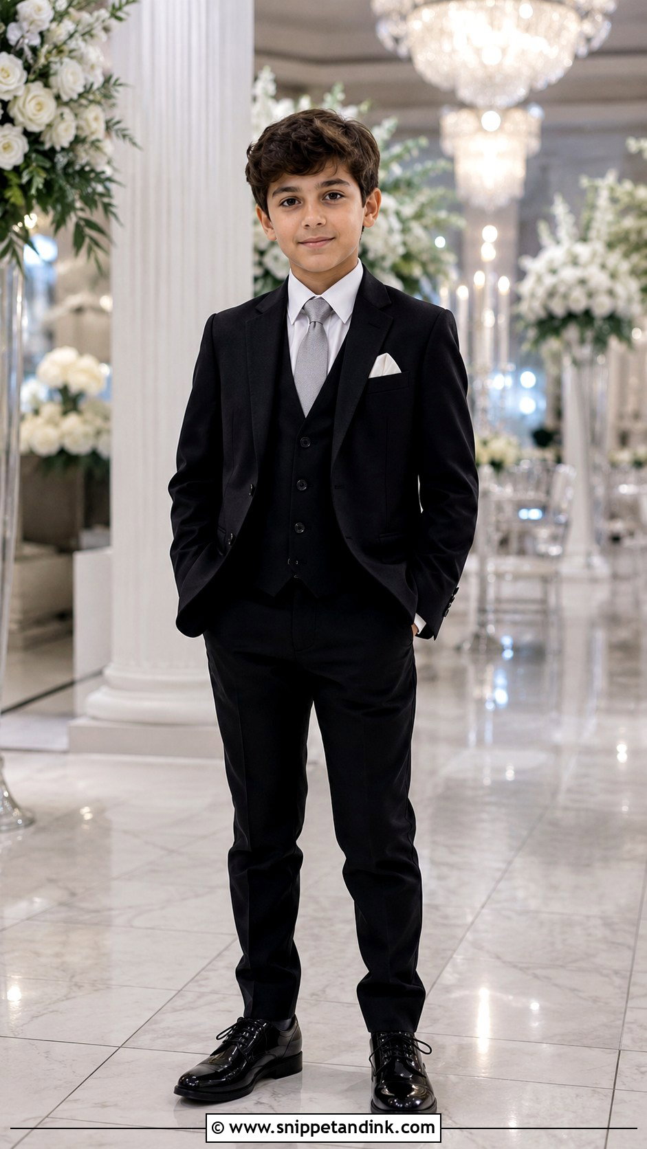 Black Three Piece Boys Wedding Suit - Snippet and Ink - 20 Boys Suits for Wedding