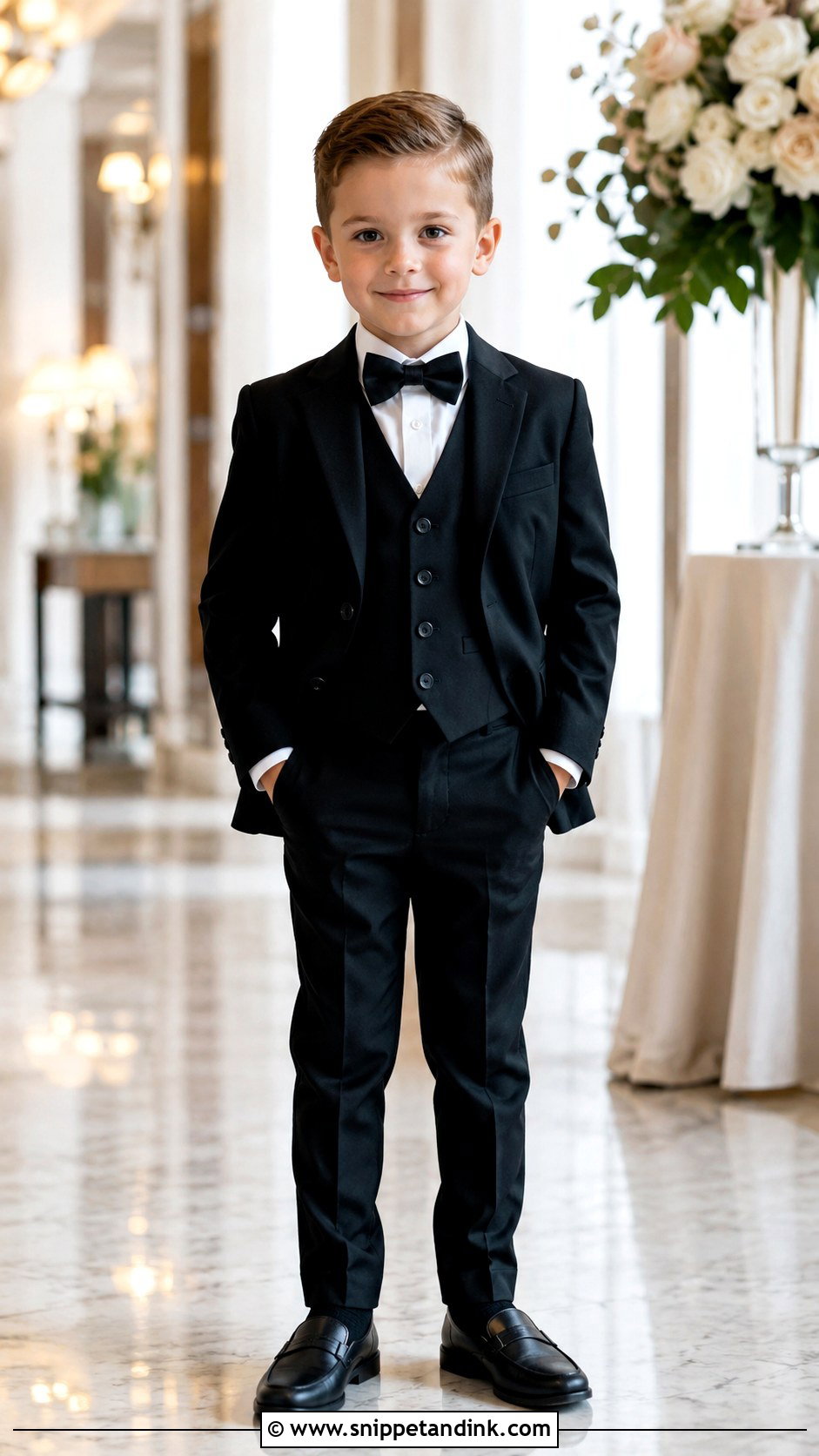 Black Three Piece Suit Ring Bearer Outfit - Snippet and Ink - 20 Black Ring Bearer Outfit Ideas