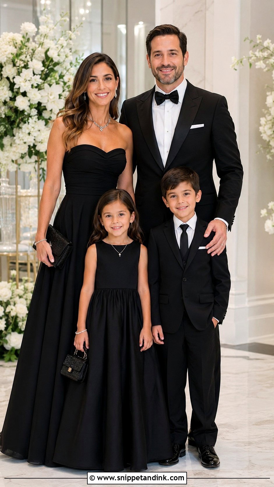 Black Tie Family Wedding Outfit - Snippet and Ink - 25 Matching Family Outfits for Wedding