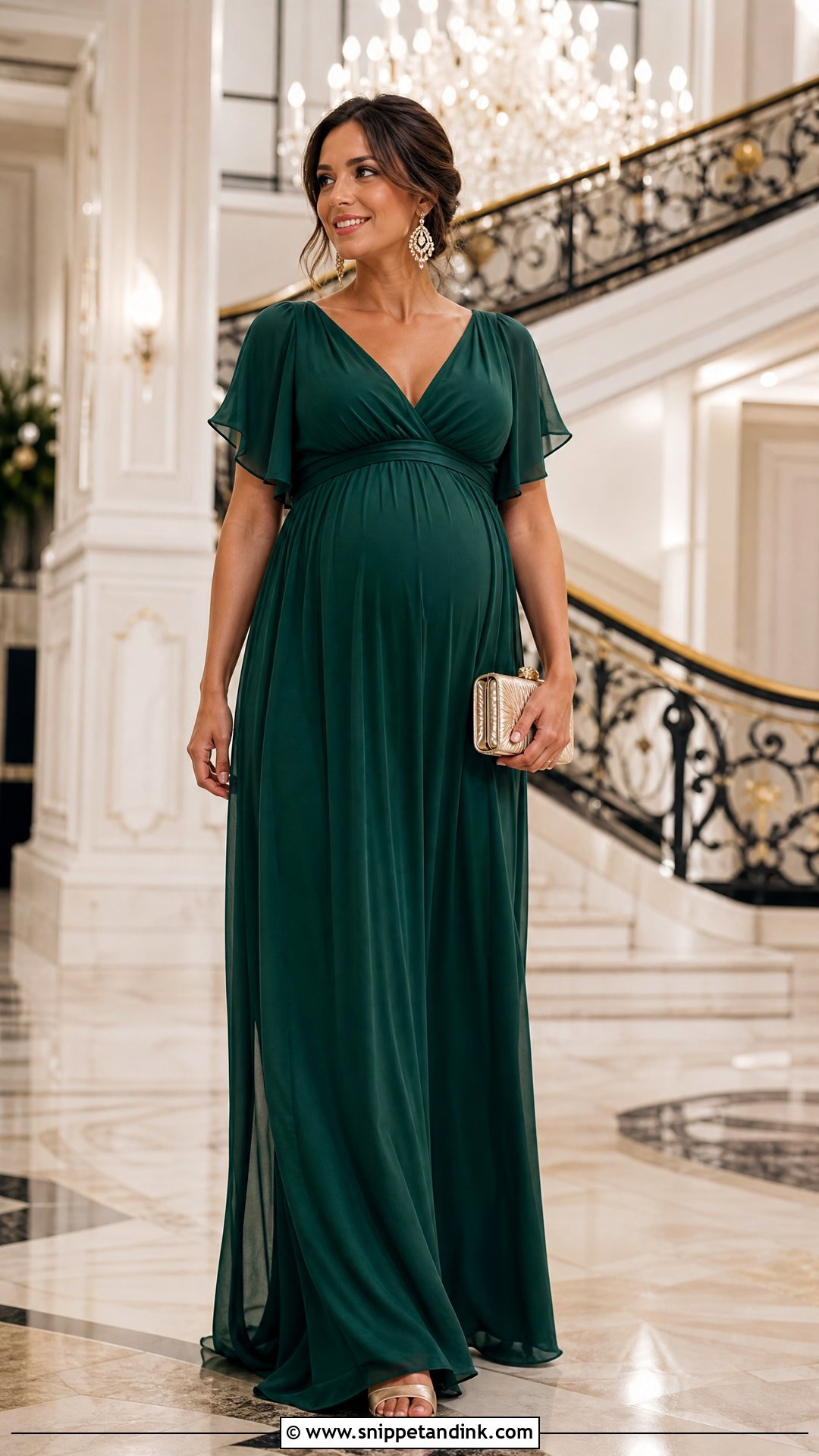 Black Tie Maternity Gown Outfit - Snippet and Ink - 20 Pregnancy Outfits for Wedding