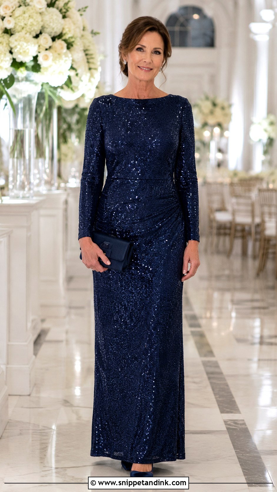 Black Tie Sequin Bridal Mom Dress - Snippet and Ink - 20 Bridal Mom Dress Ideas