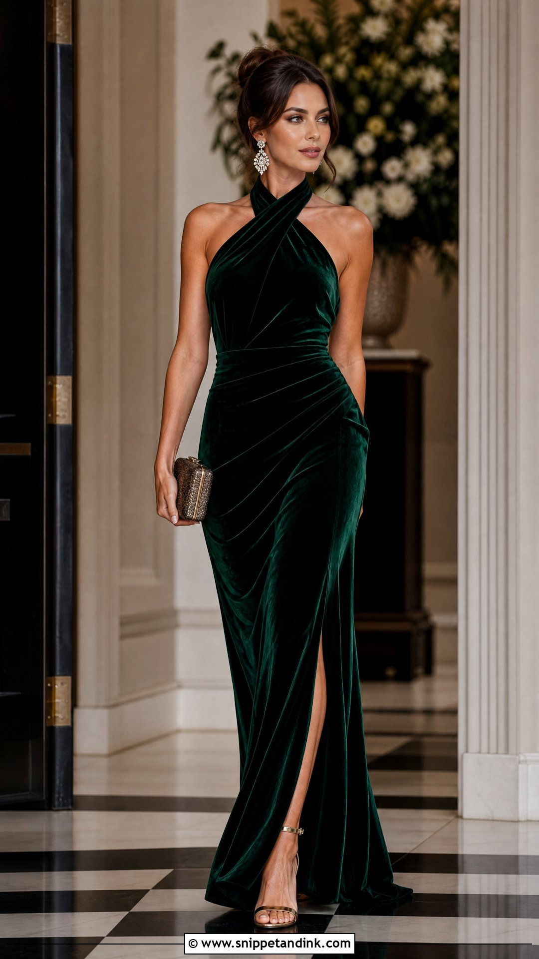 Black Tie Velvet Gown - Snippet and Ink - 25 October Wedding Dresses