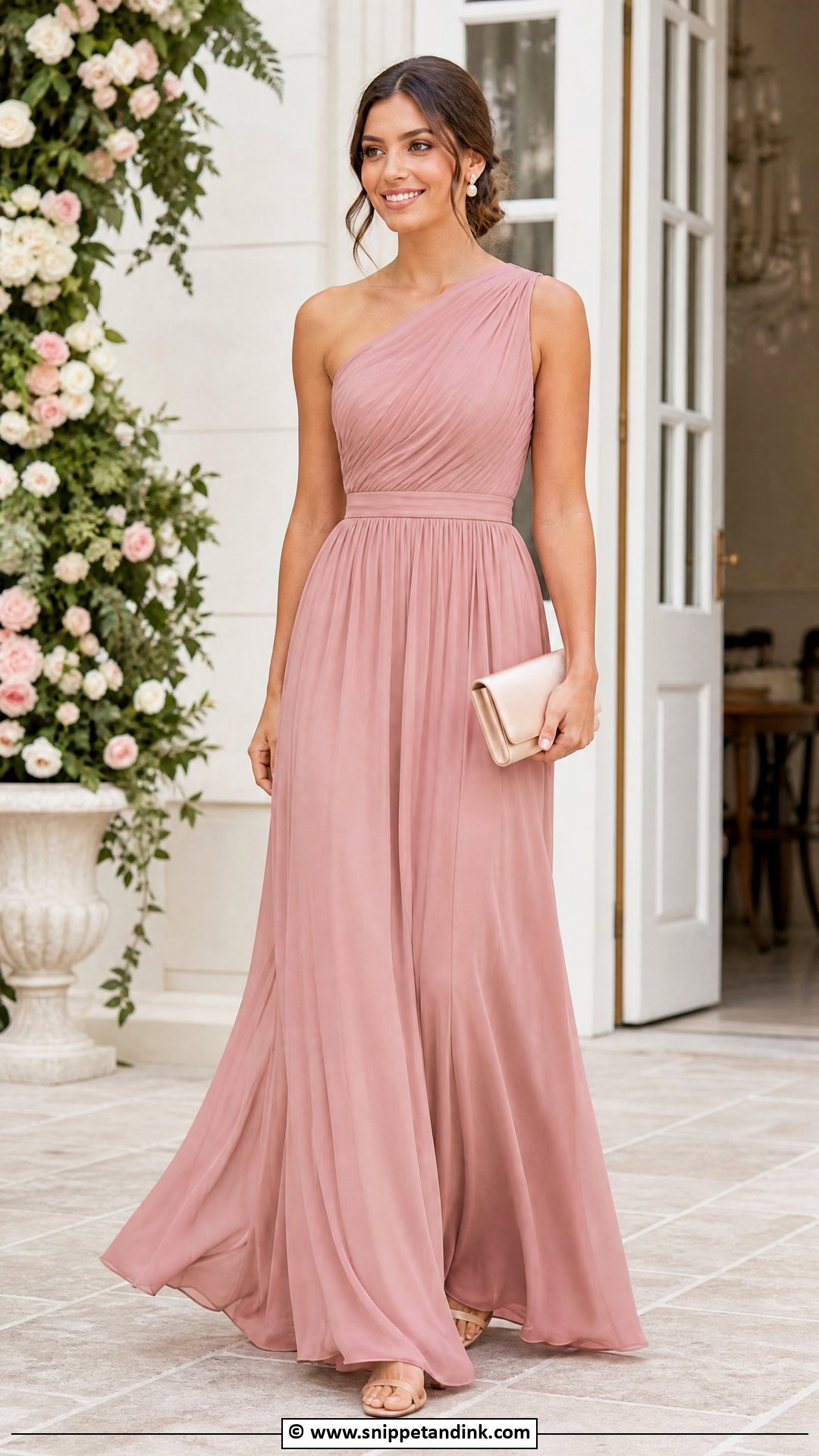 Black Tie Wedding Blush Gown Outfit - Snippet and Ink - 35 Black Tie Wedding Ideas