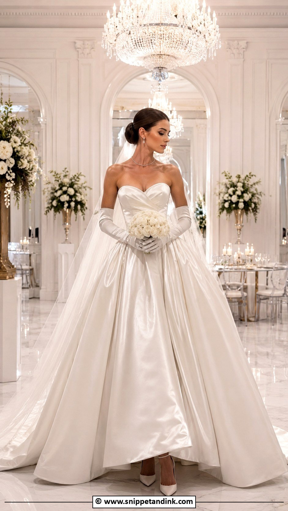 Black Tie Wedding Dress With Gloves - Snippet and Ink - 30 Wedding Dress with Gloves Ideas