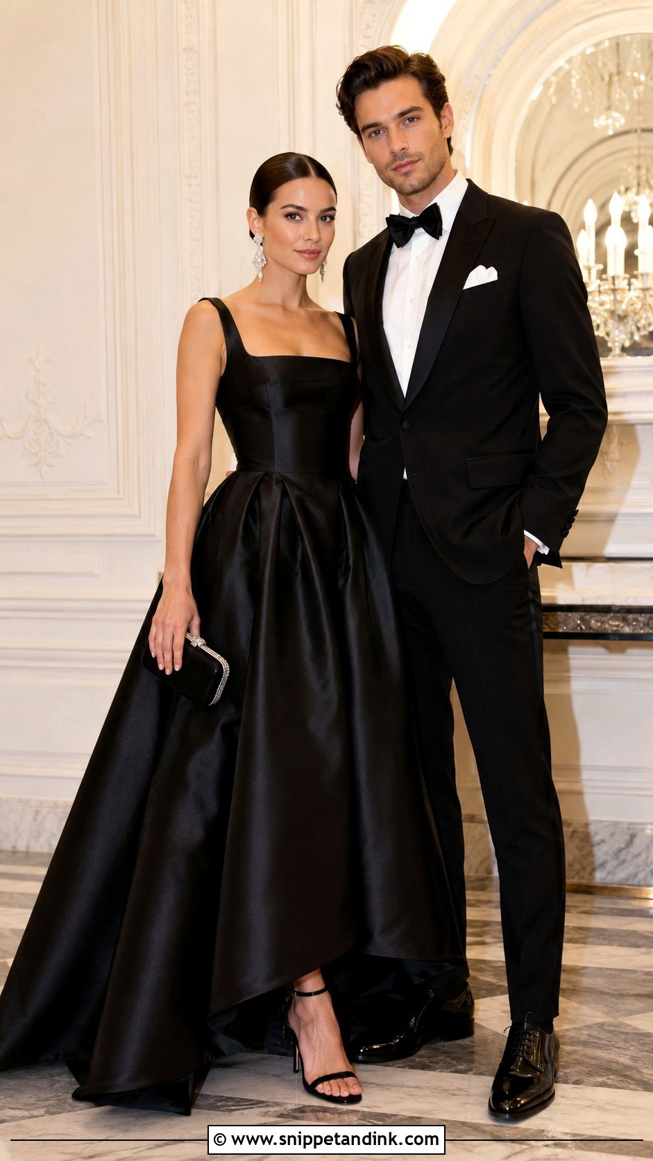 Black Tie Wedding Outfits - Snippet and Ink - 20 Couple Aesthetic Wedding Outfits