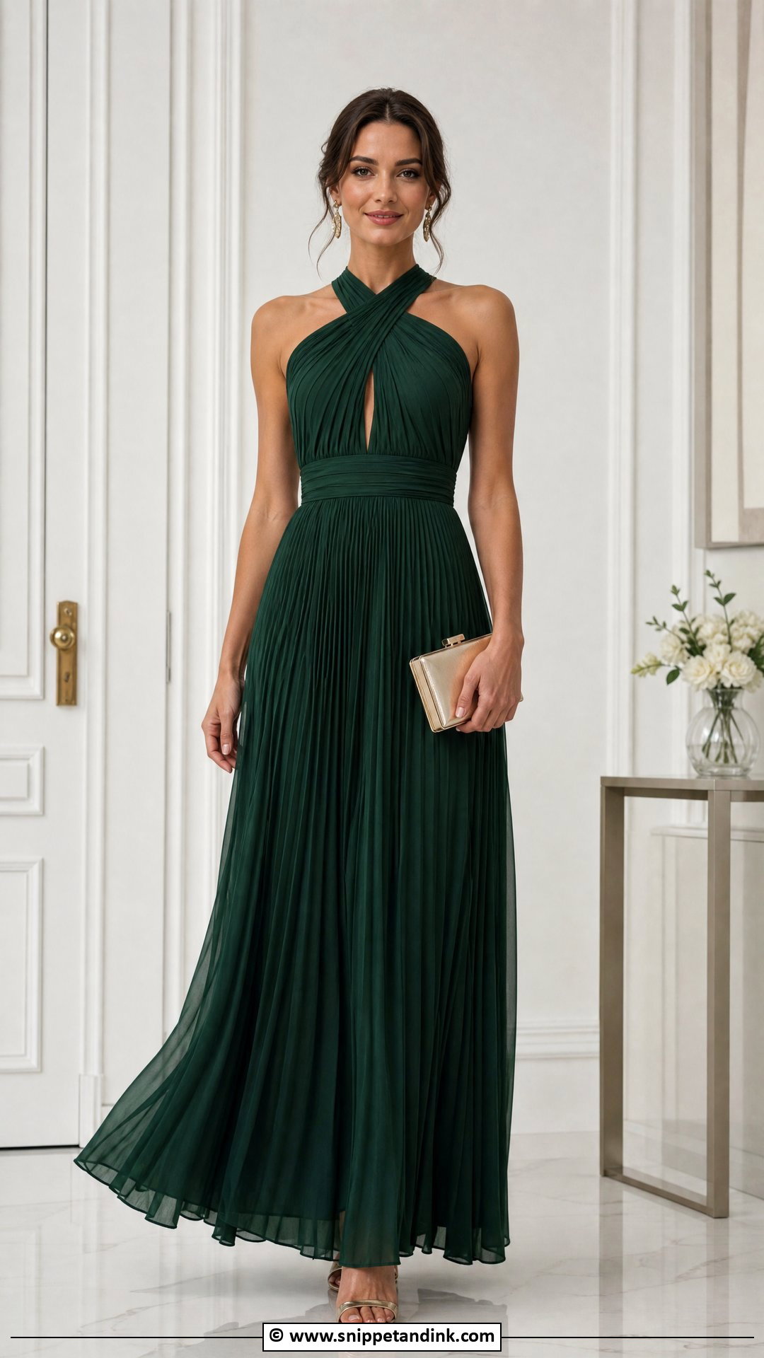 Black Tie Wedding Pleated Gown Outfit - Snippet and Ink - 35 Black Tie Wedding Ideas
