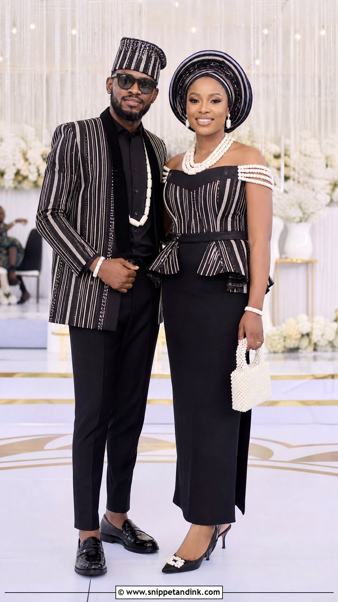 Black Tiv Bride And Anger Groom Outfit - Snippet and Ink - 20 Tiv Traditional Wedding Attire Ideas