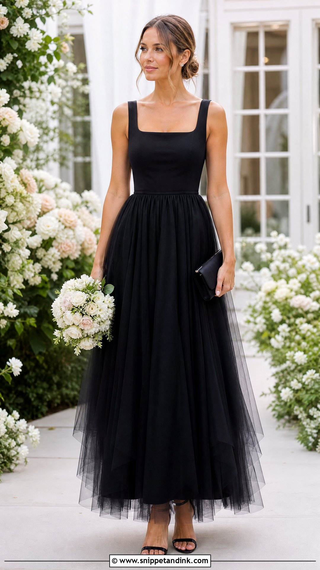 Black Tulle Bridesmaid Dress - Snippet and Ink - 20 Black Bridal Party Dress Ideas