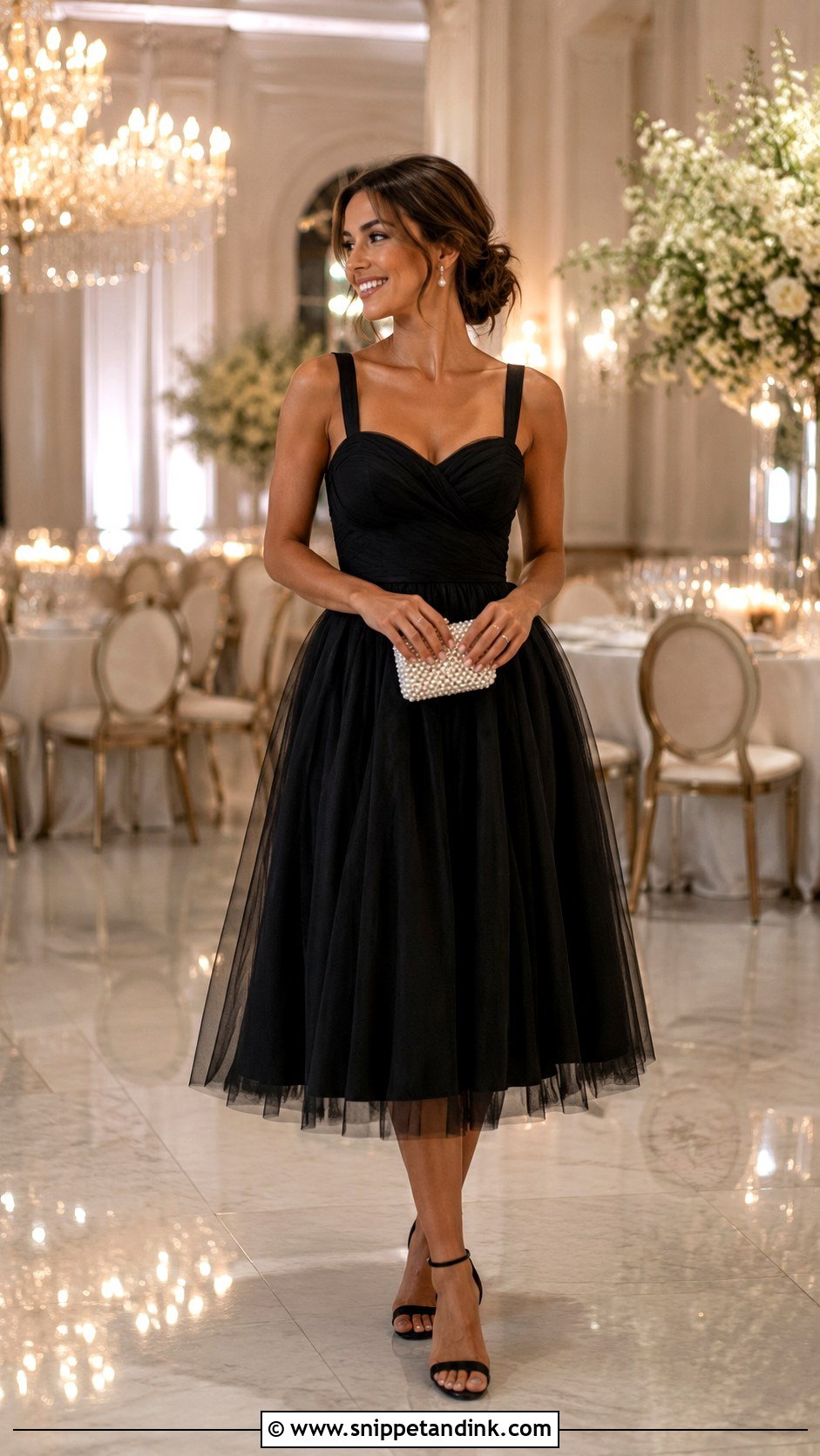 Black Tulle Cocktail Dress Wedding Guest Outfit - Snippet and Ink - 25 Black Cocktail Dress for Wedding Ideas