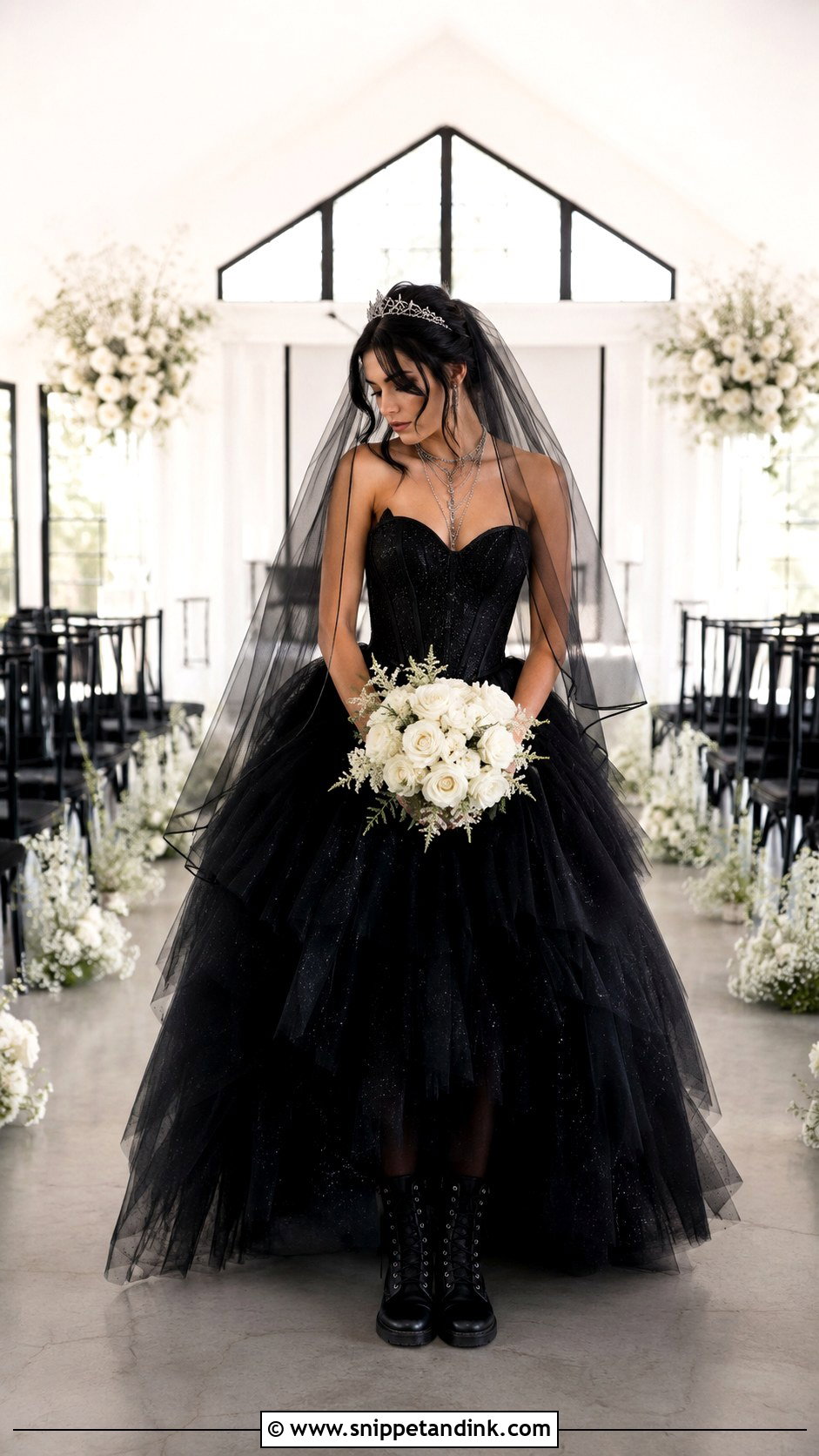 Black Tulle Emo Wedding Dress - Snippet and Ink - 20 Emo Wedding Dresses